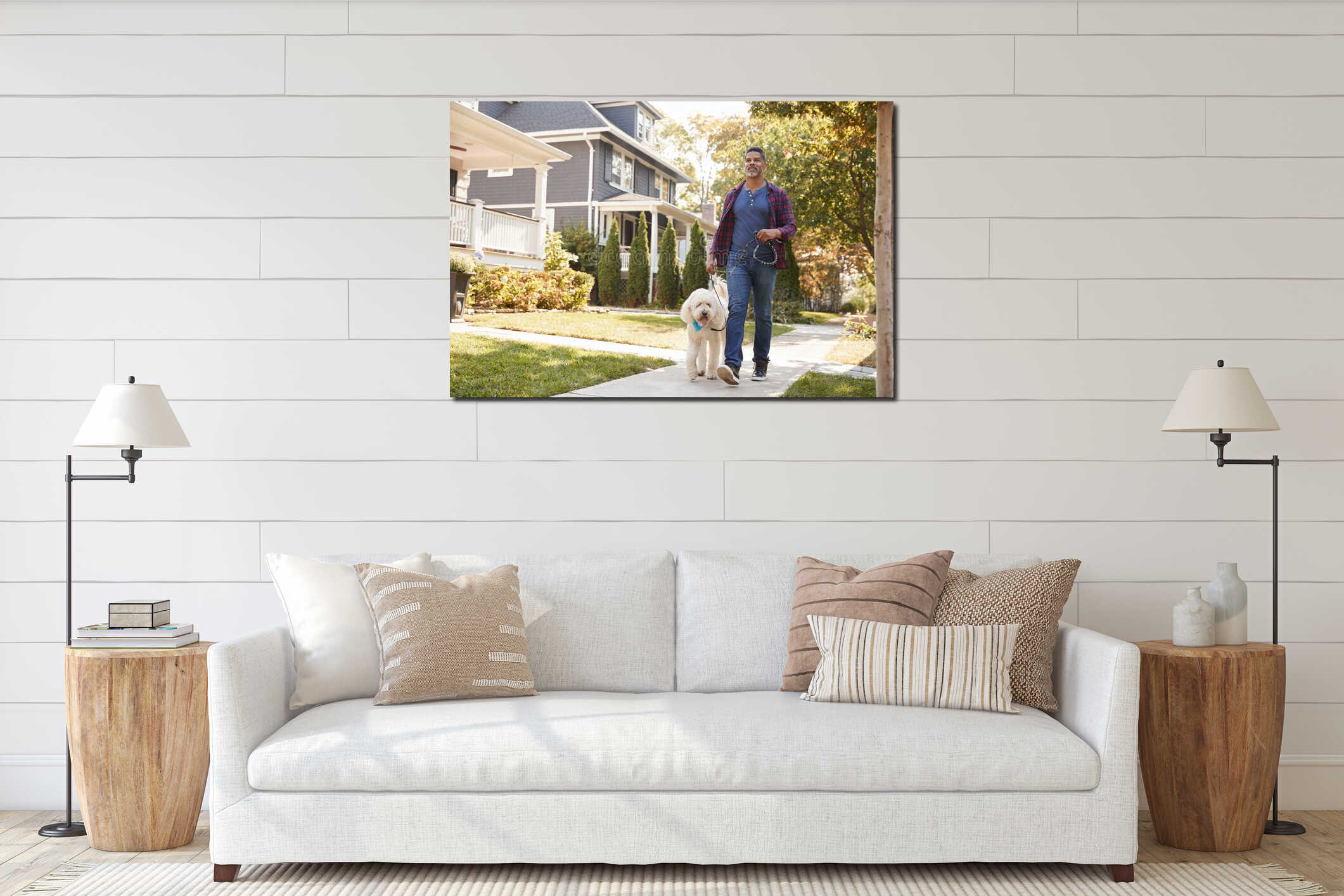 Canvas hanging interior mockup