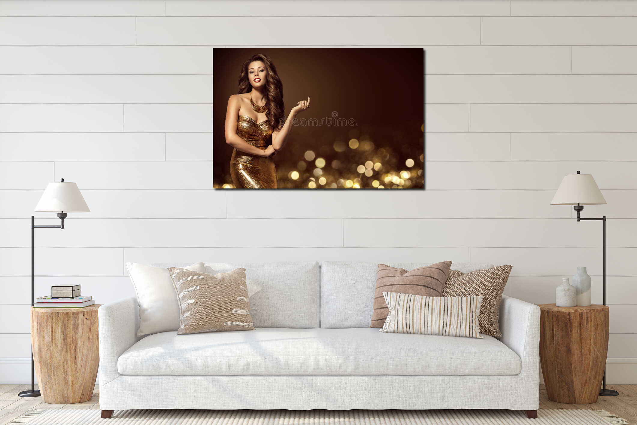 Canvas hanging interior mockup