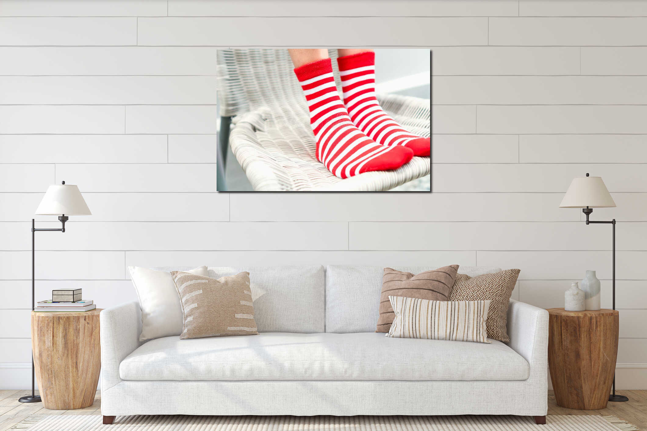 Canvas hanging interior mockup