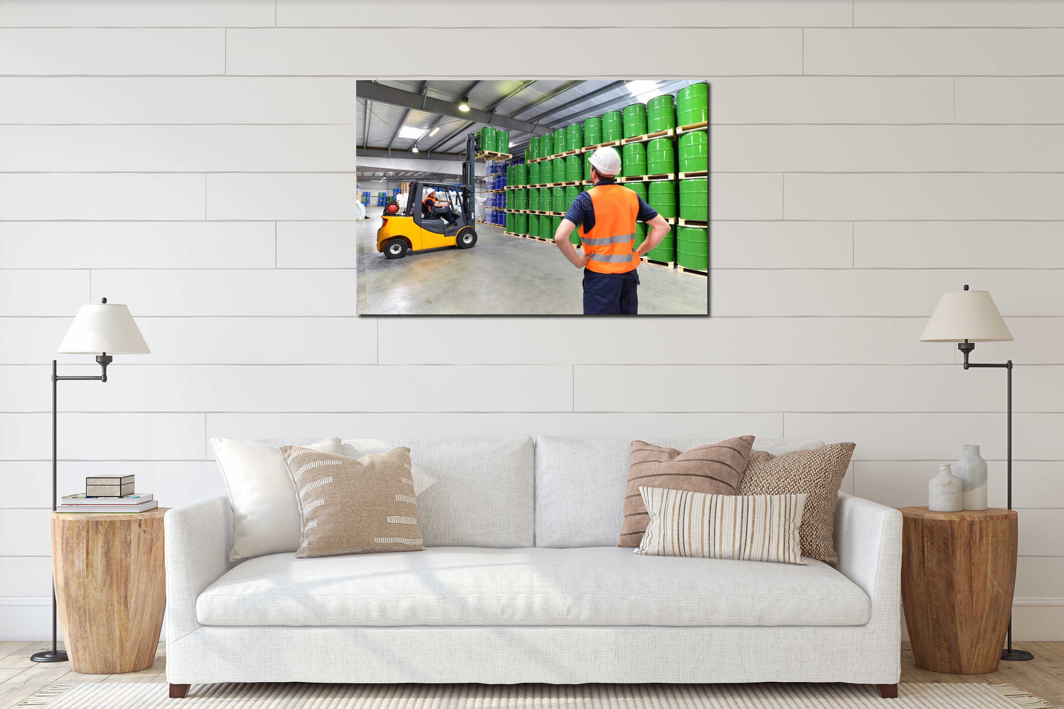 Canvas hanging interior mockup
