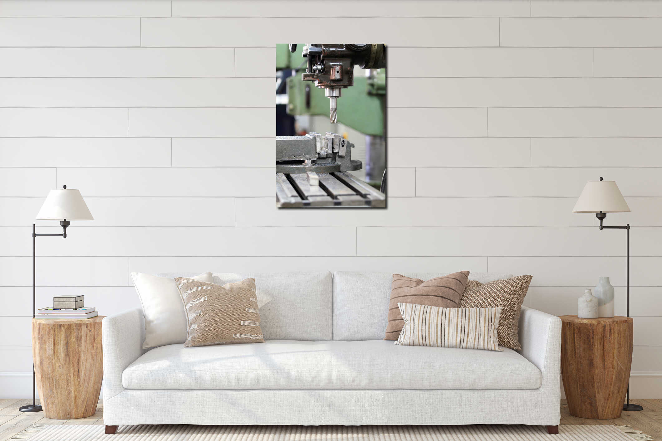 Canvas hanging interior mockup