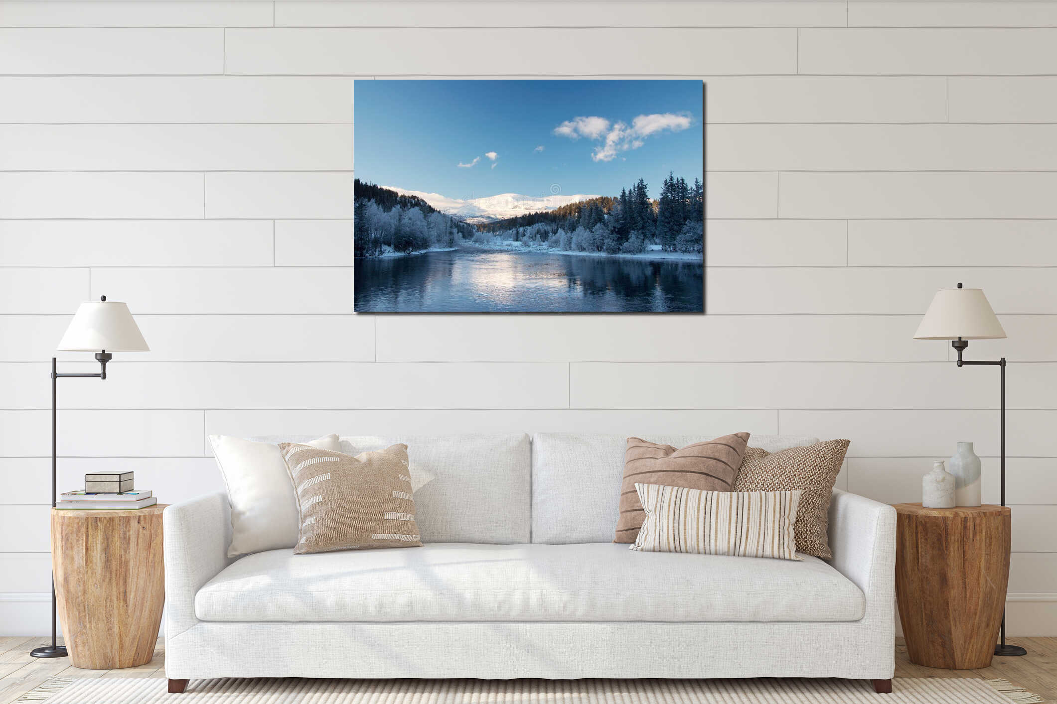 Canvas hanging interior mockup