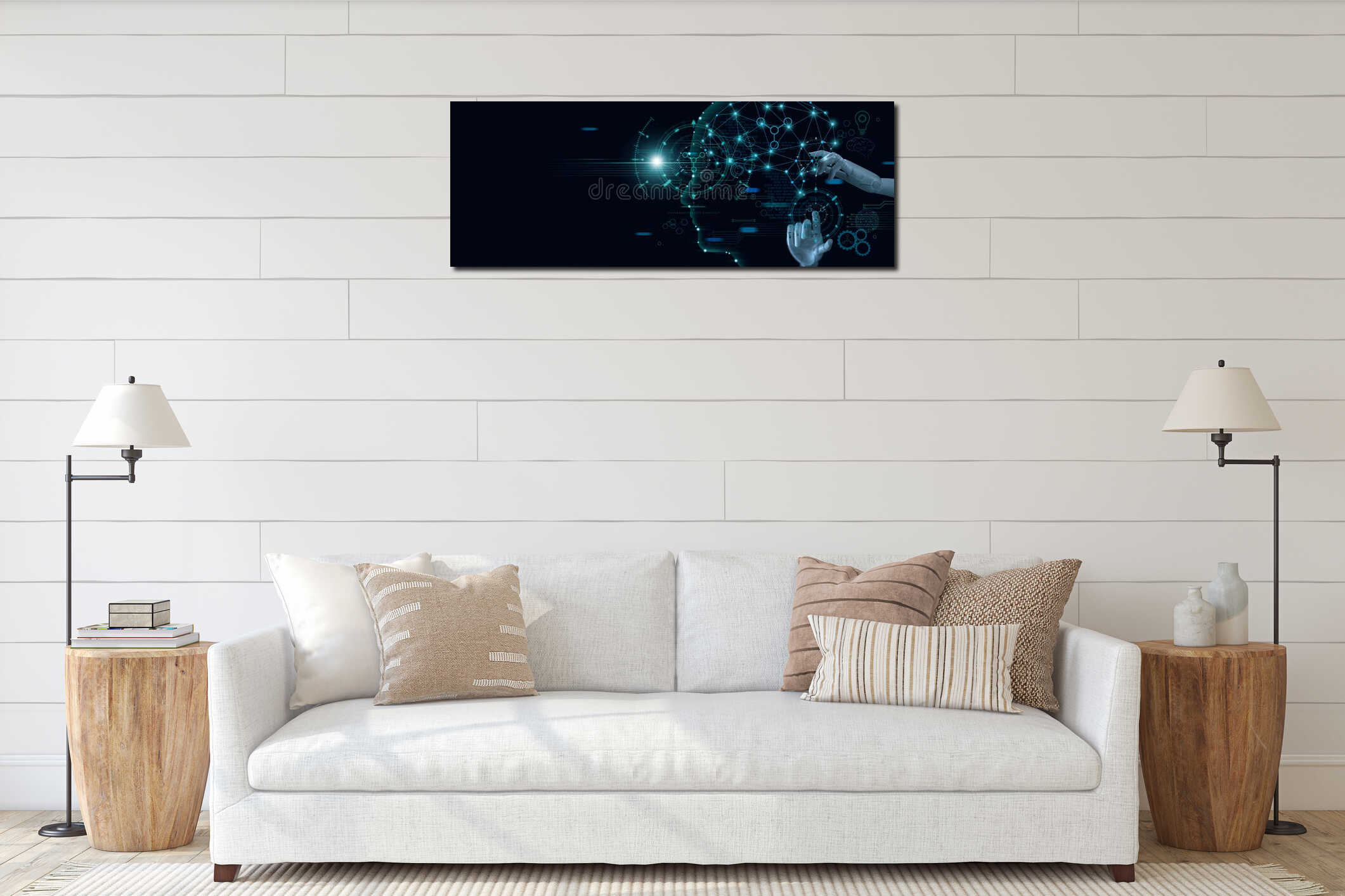 Canvas hanging interior mockup