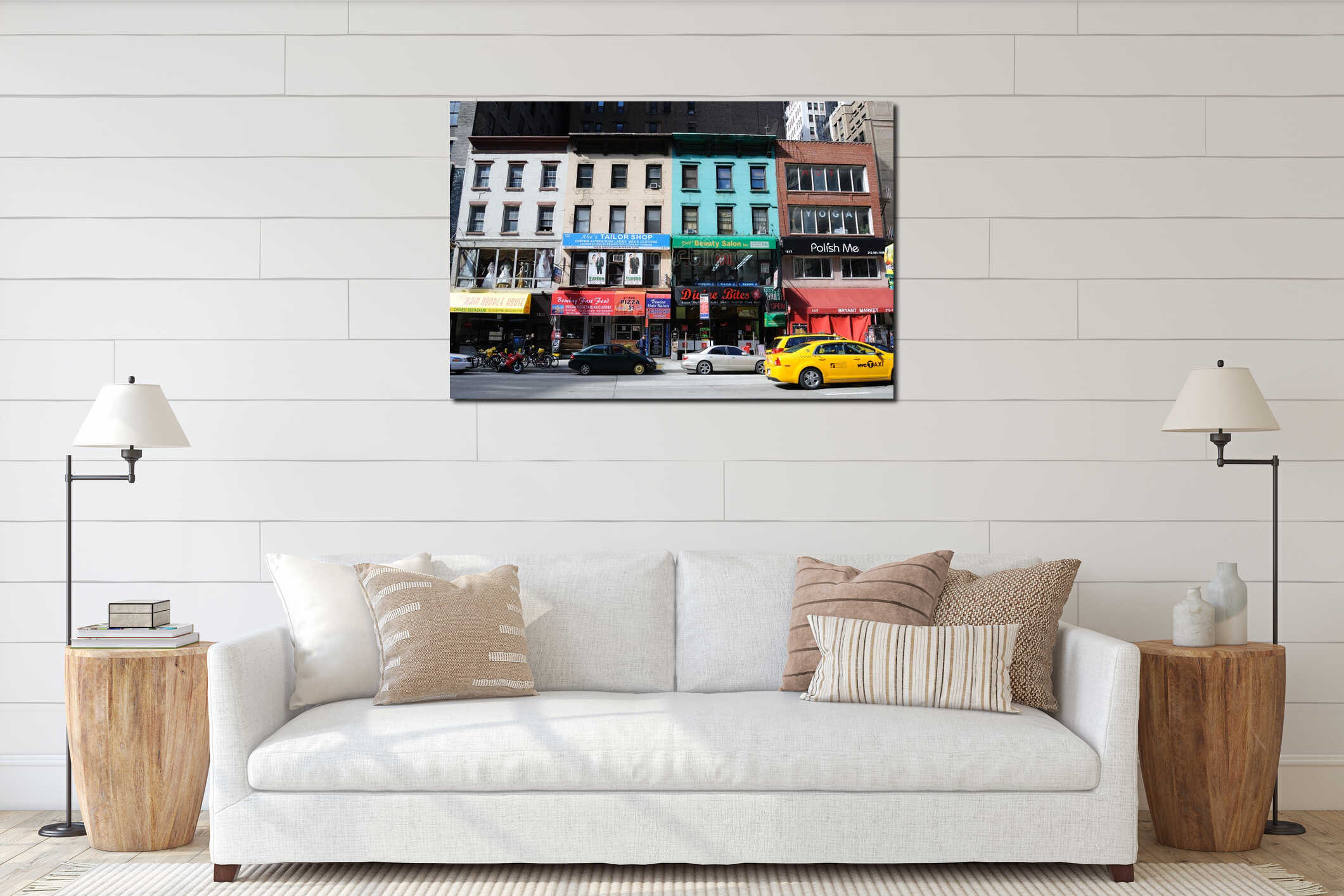 Canvas hanging interior mockup