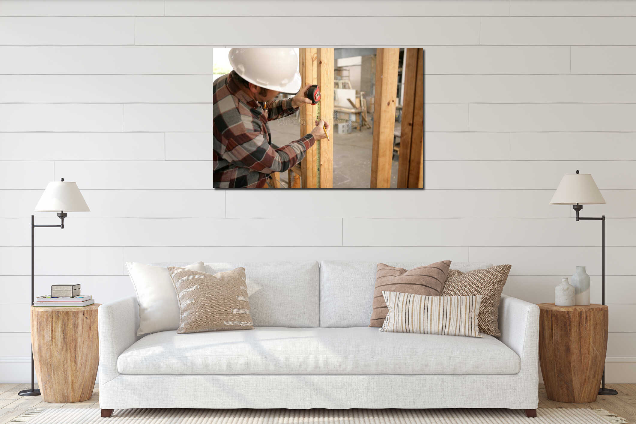 Canvas hanging interior mockup