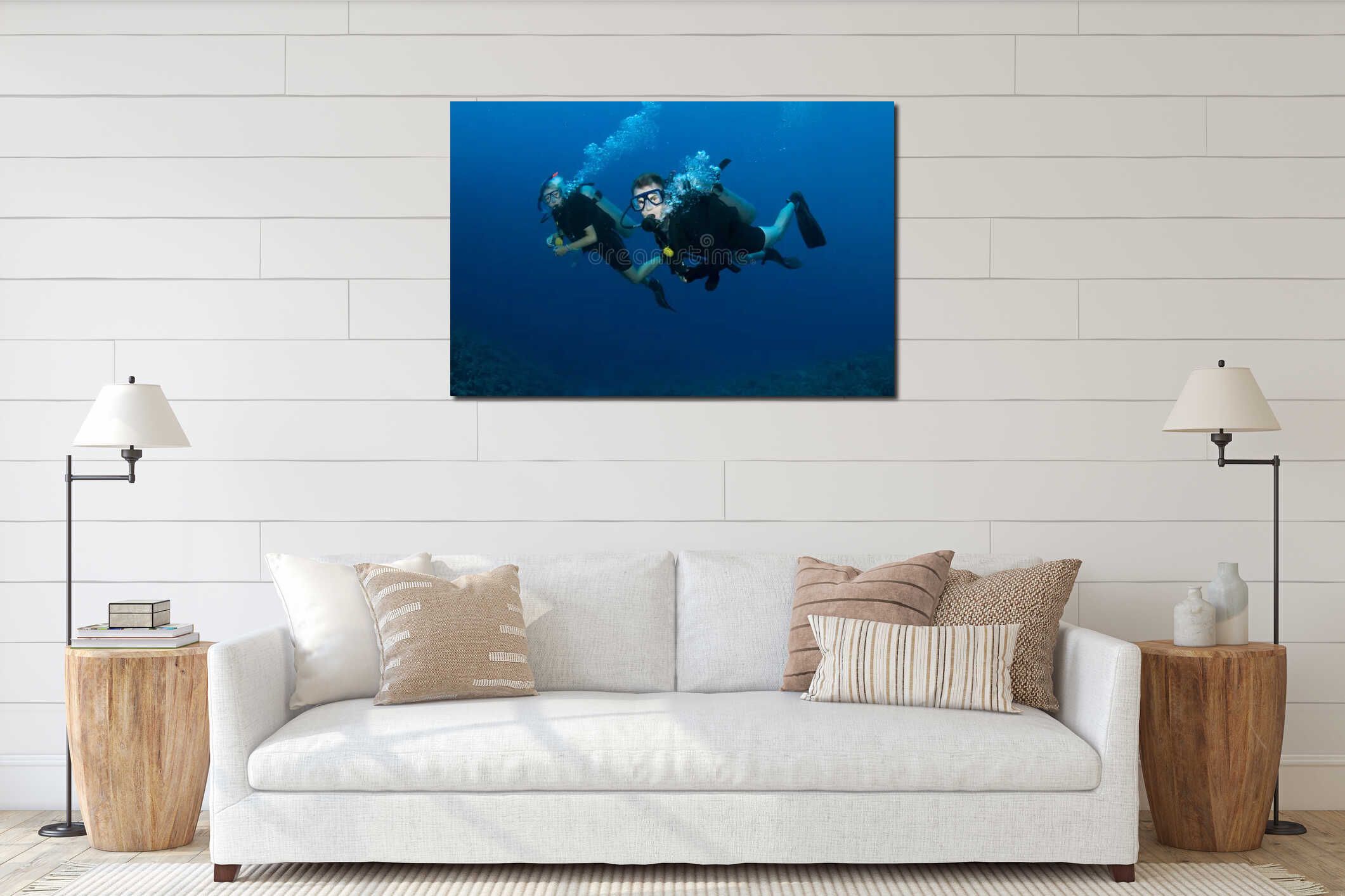 Canvas hanging interior mockup