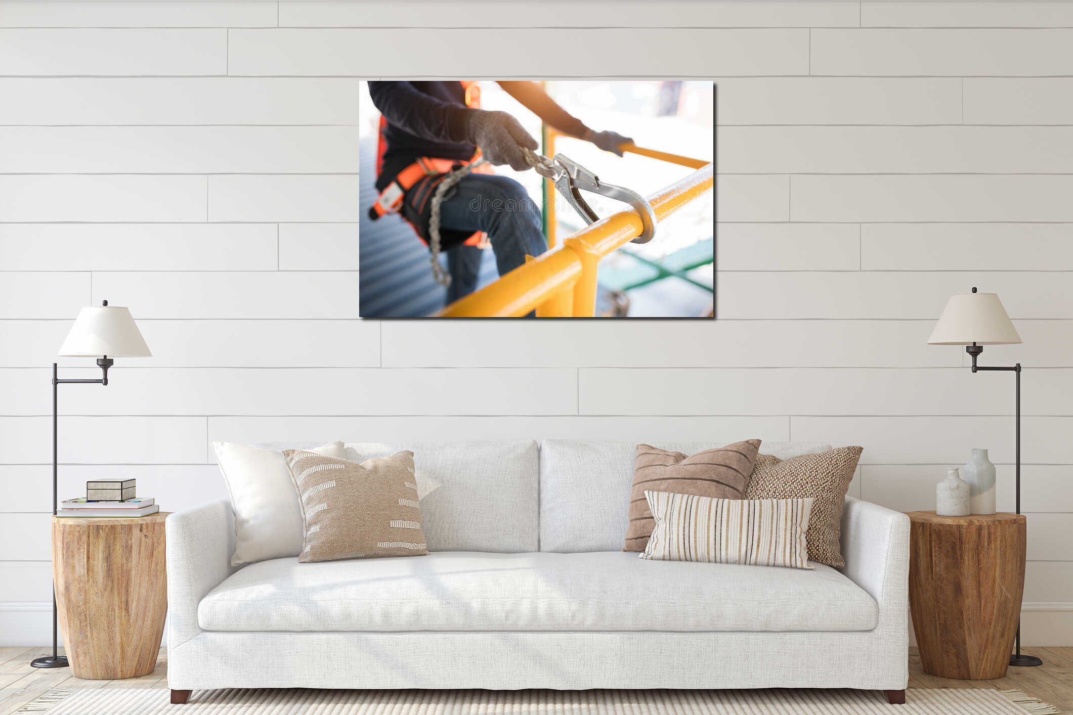 Canvas hanging interior mockup