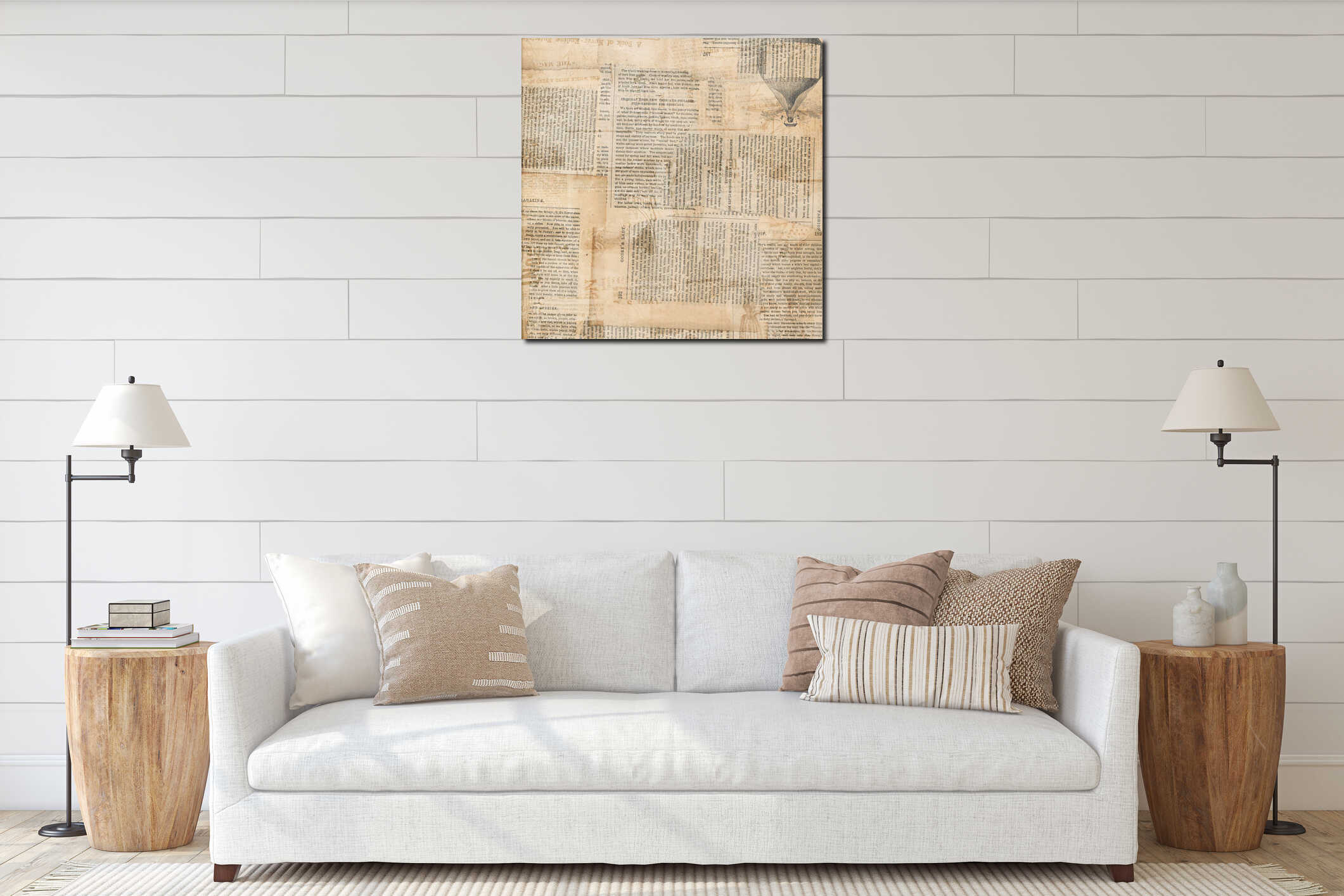 Canvas hanging interior mockup