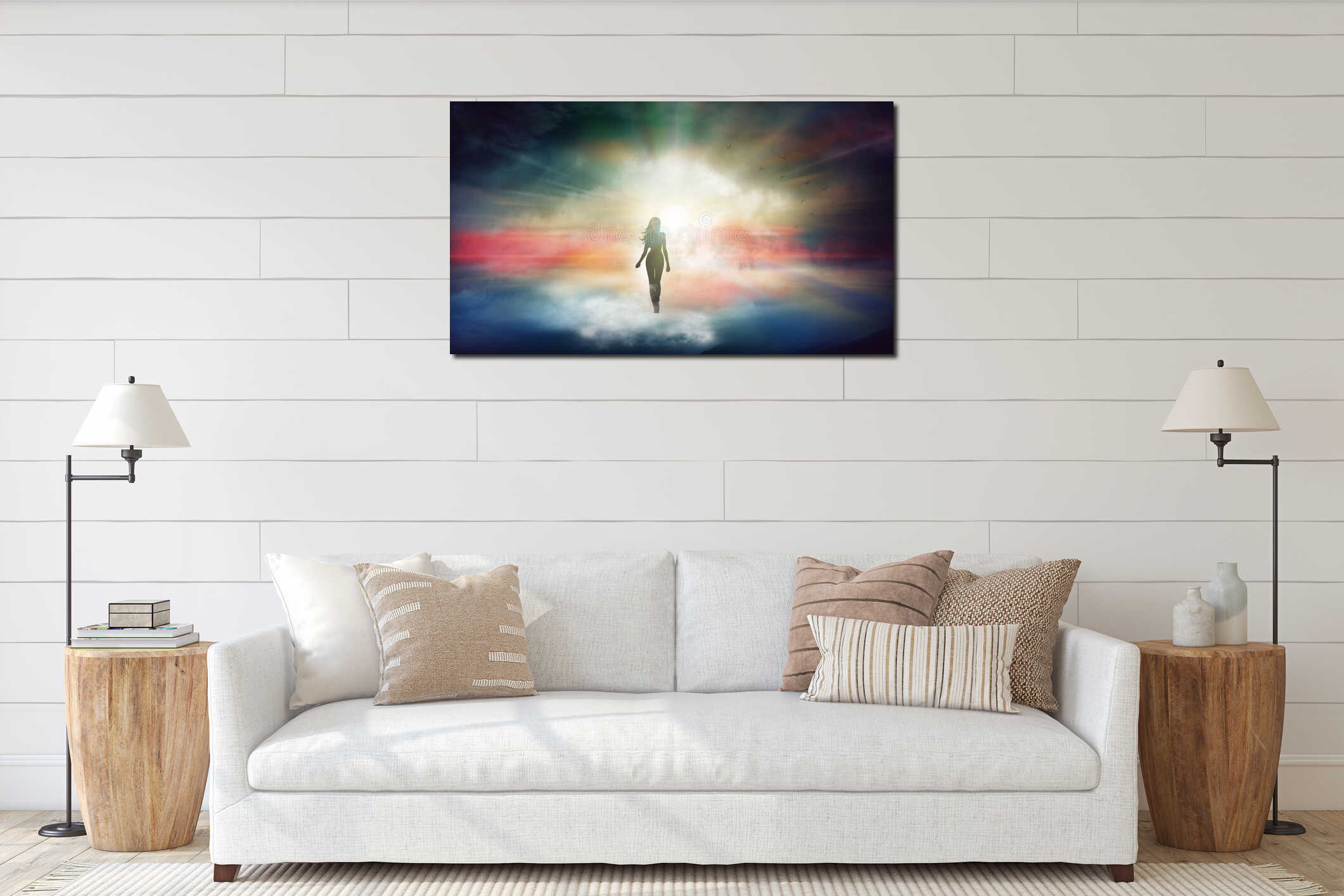 Canvas hanging interior mockup