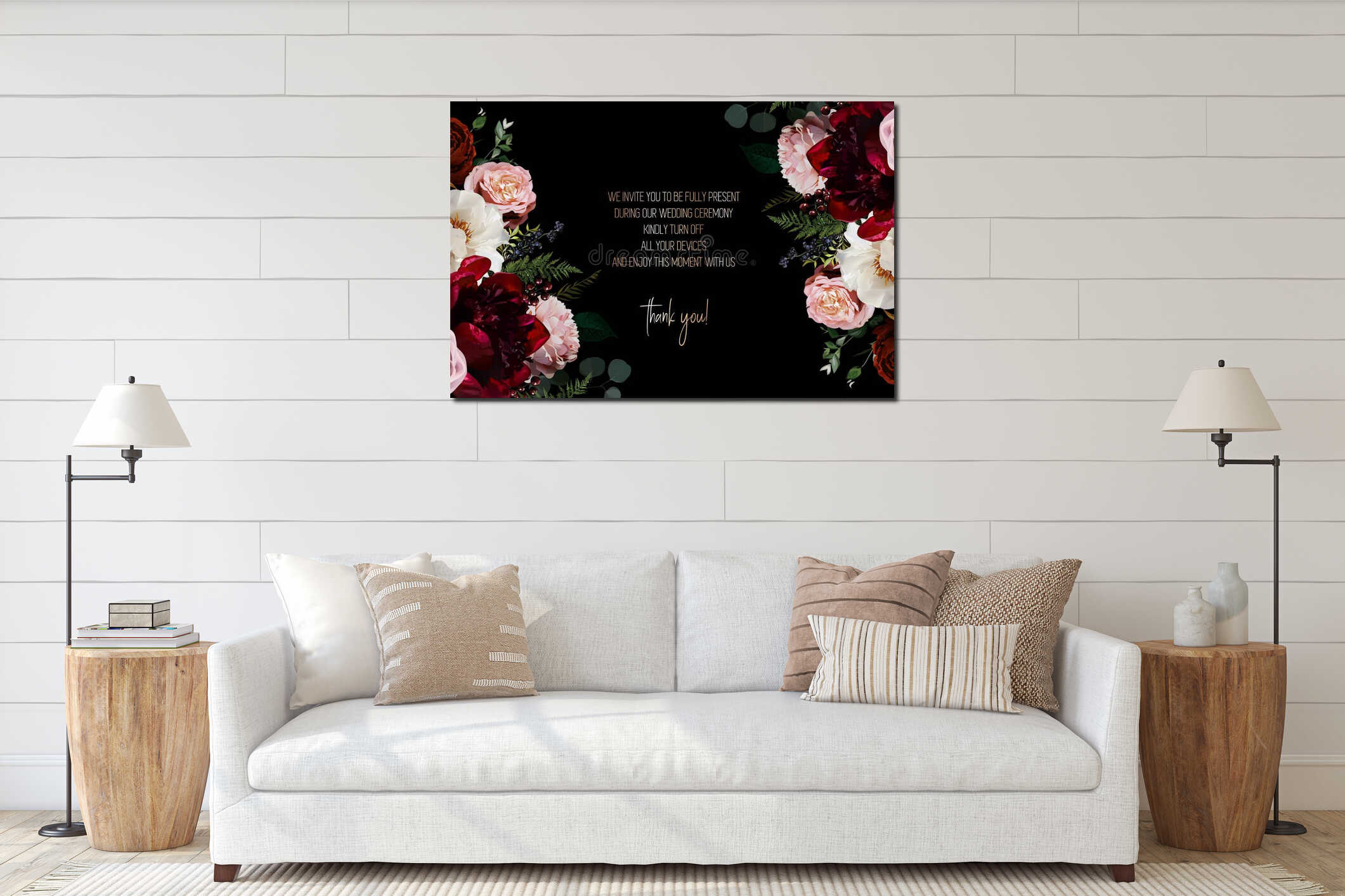 Canvas hanging interior mockup