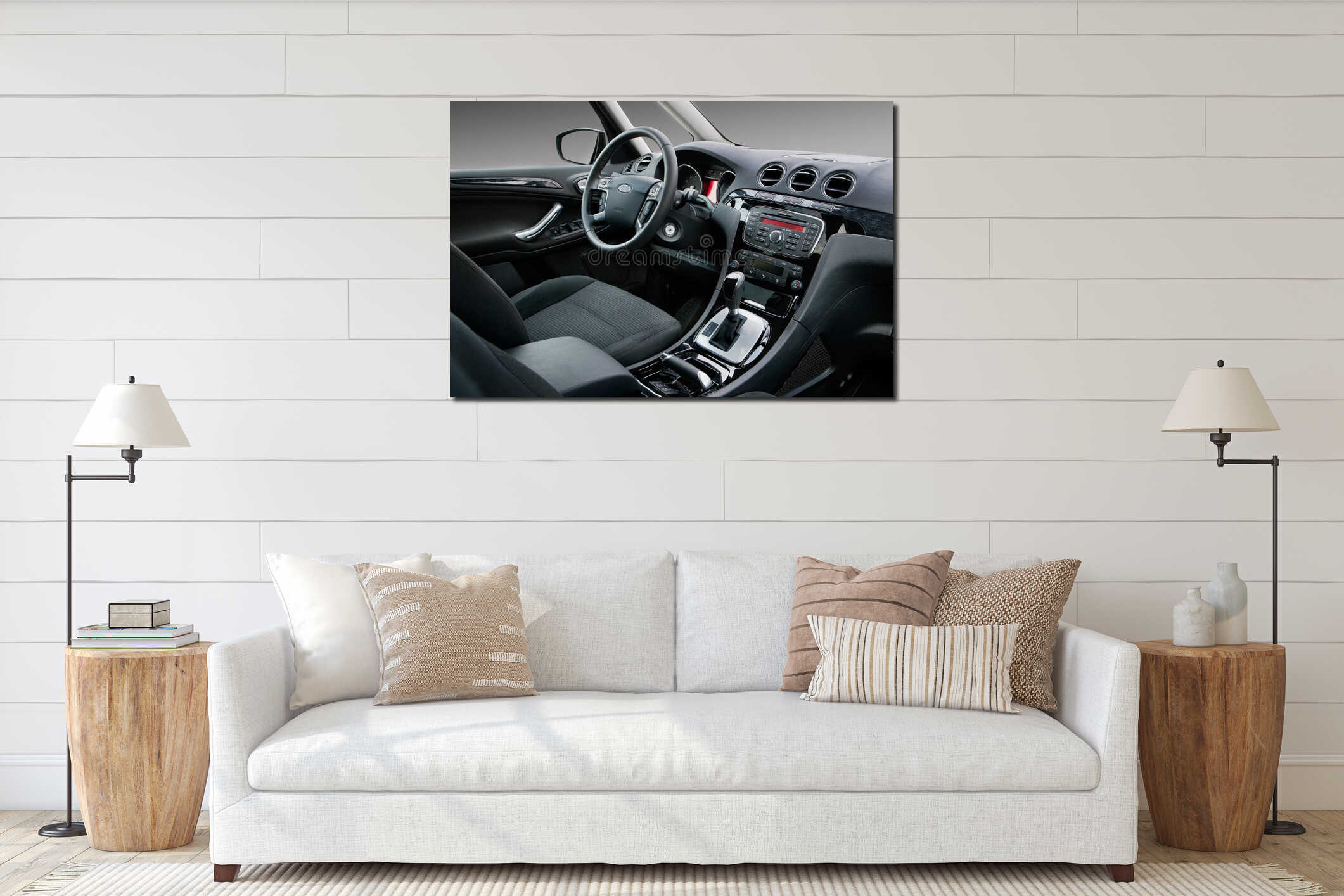 Canvas hanging interior mockup
