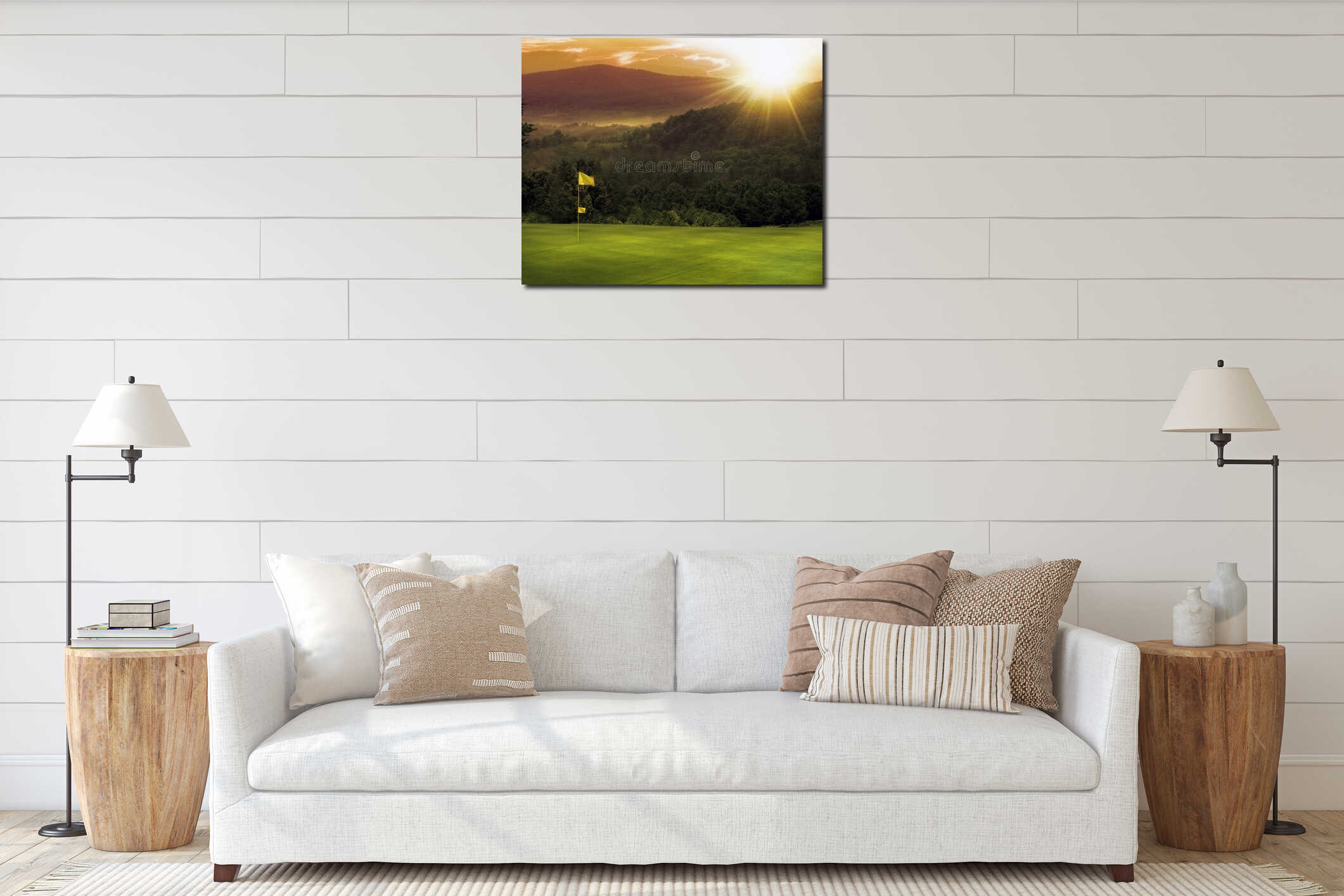Canvas hanging interior mockup