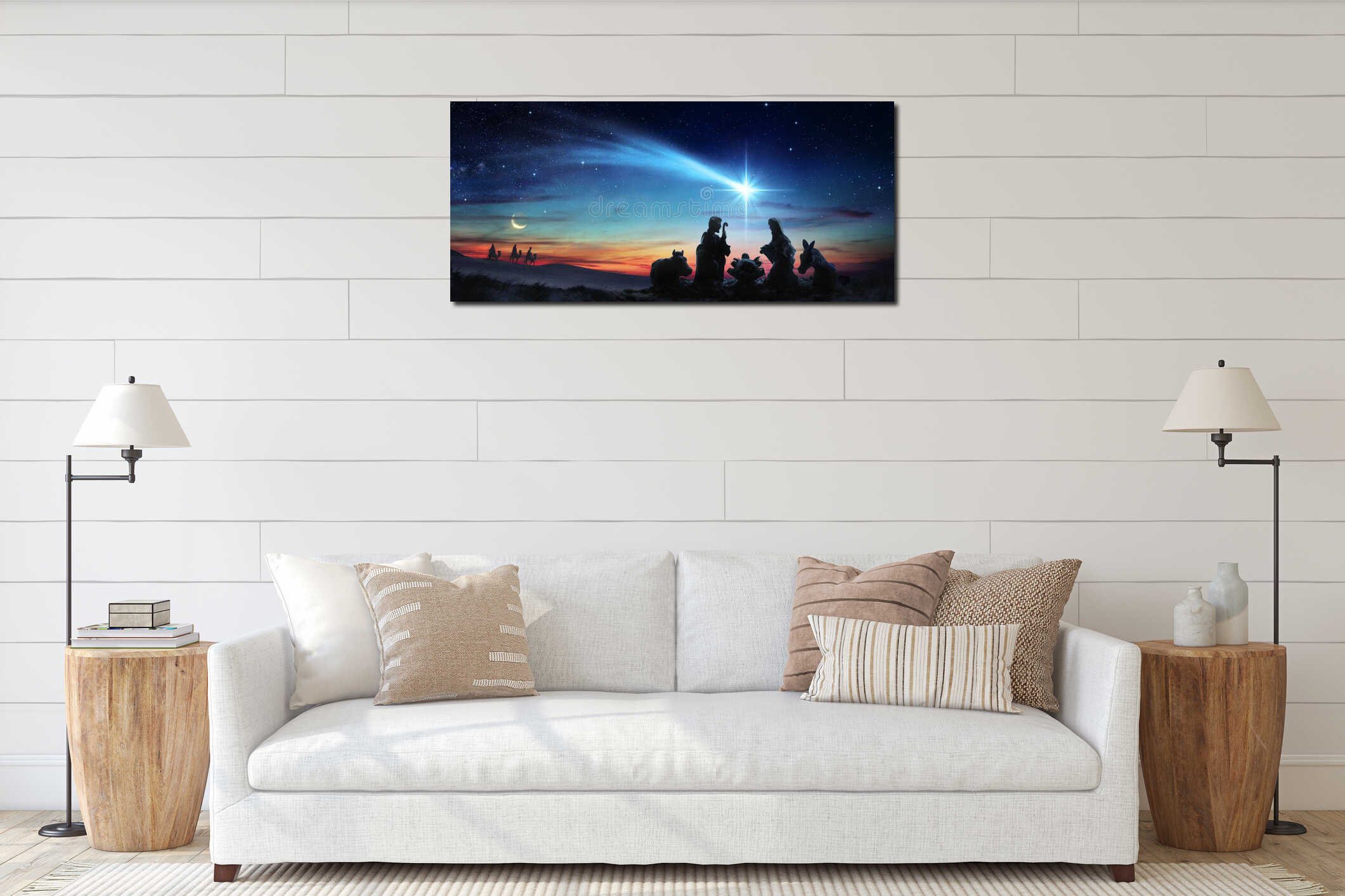 Canvas hanging interior mockup