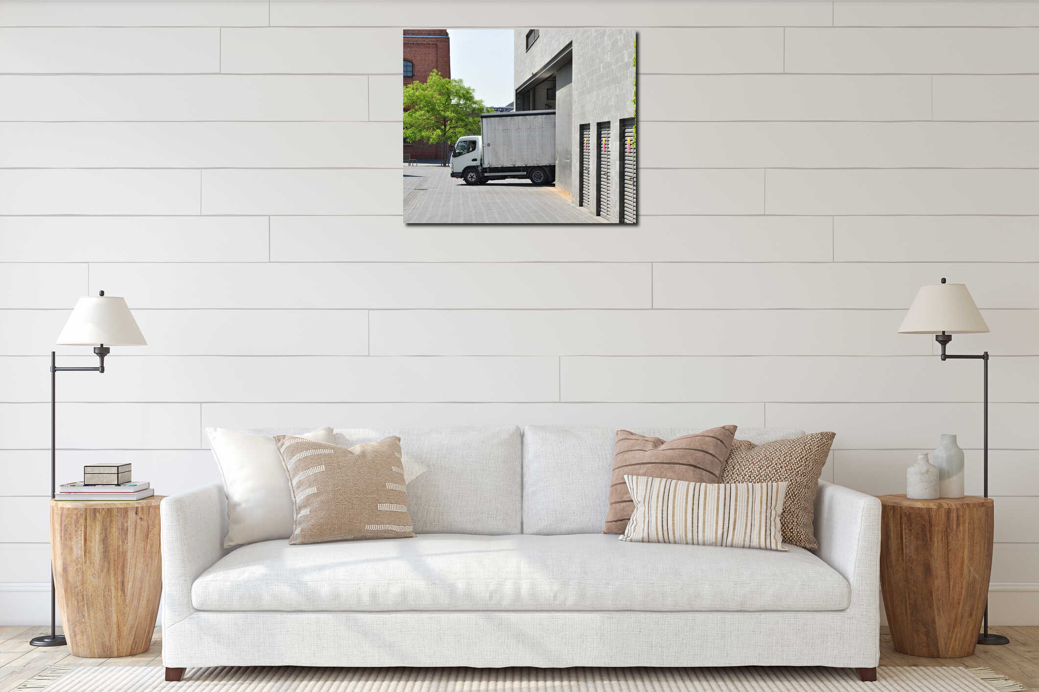 Canvas hanging interior mockup