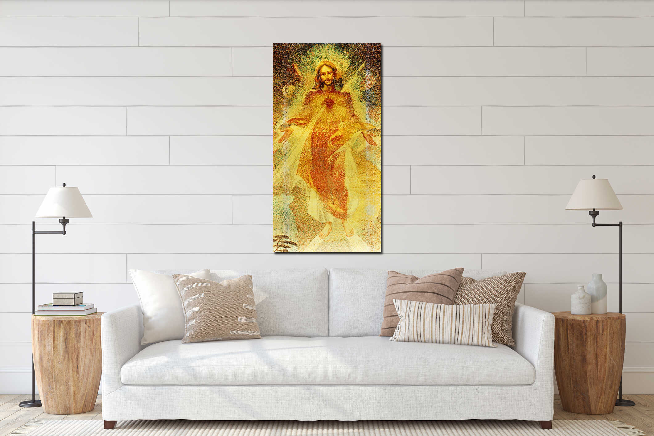 Canvas hanging interior mockup