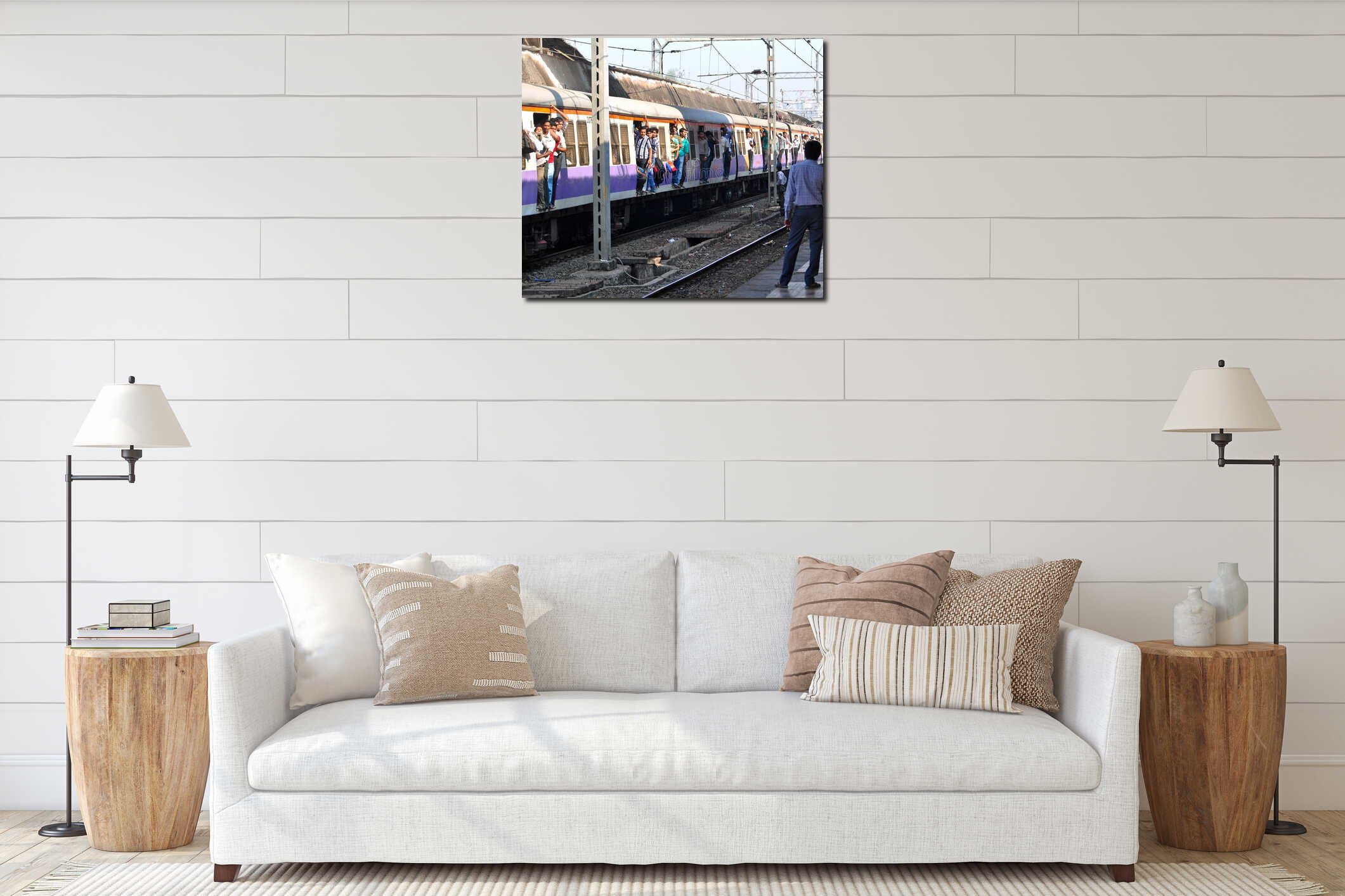 Canvas hanging interior mockup