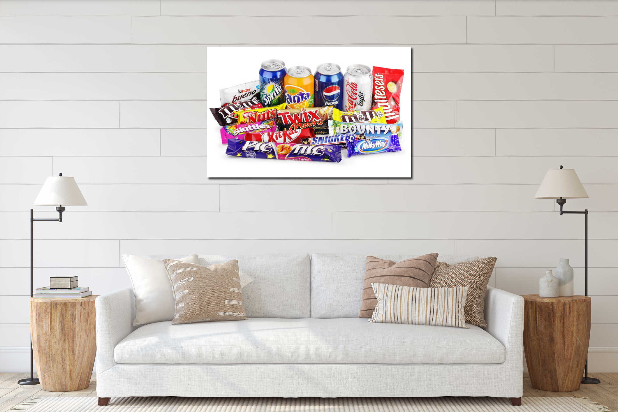 Canvas hanging interior mockup