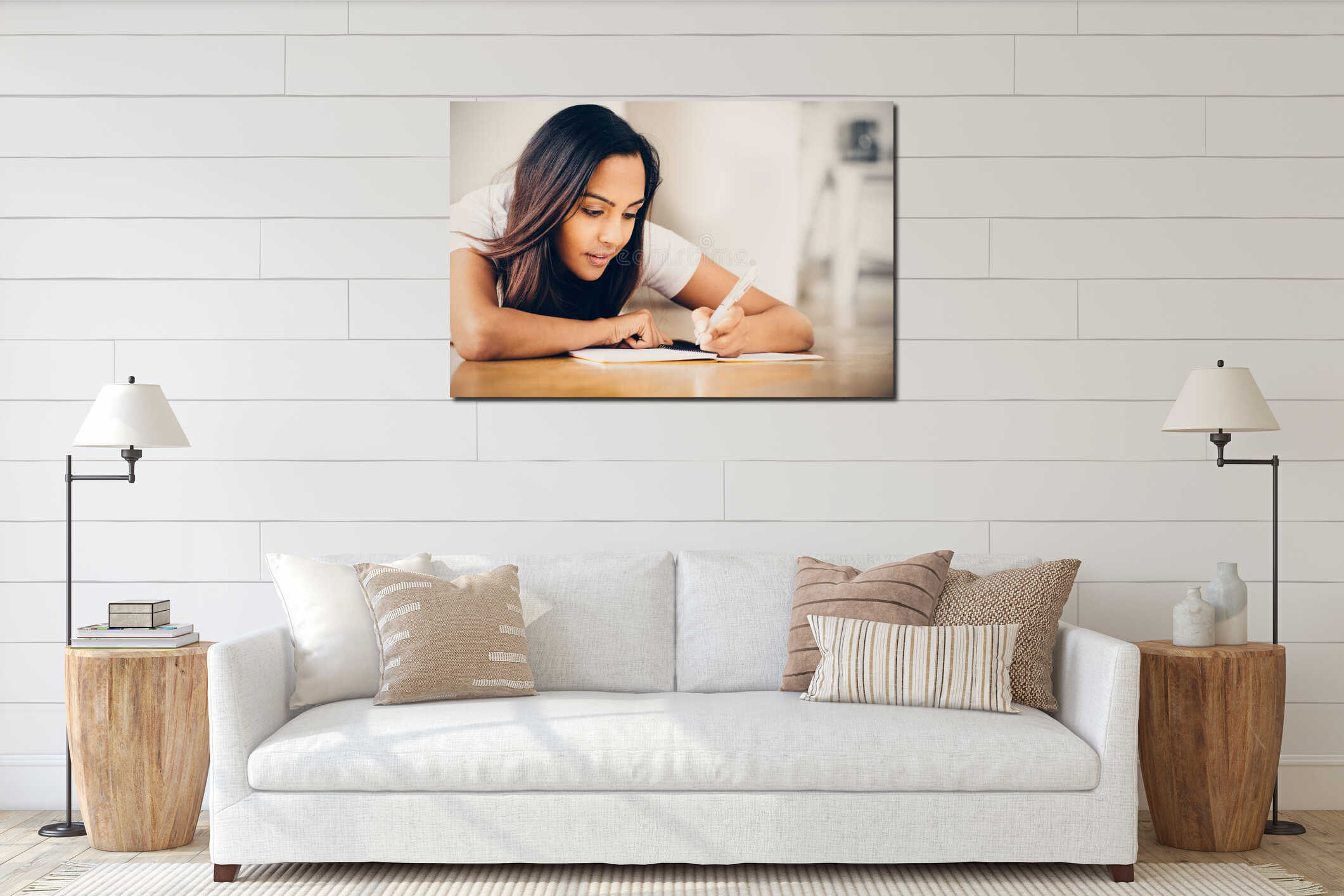 Canvas hanging interior mockup