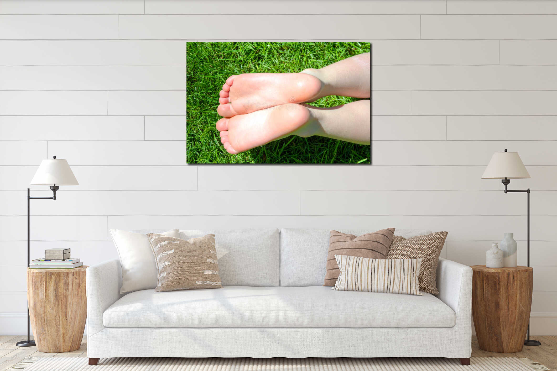 Canvas hanging interior mockup