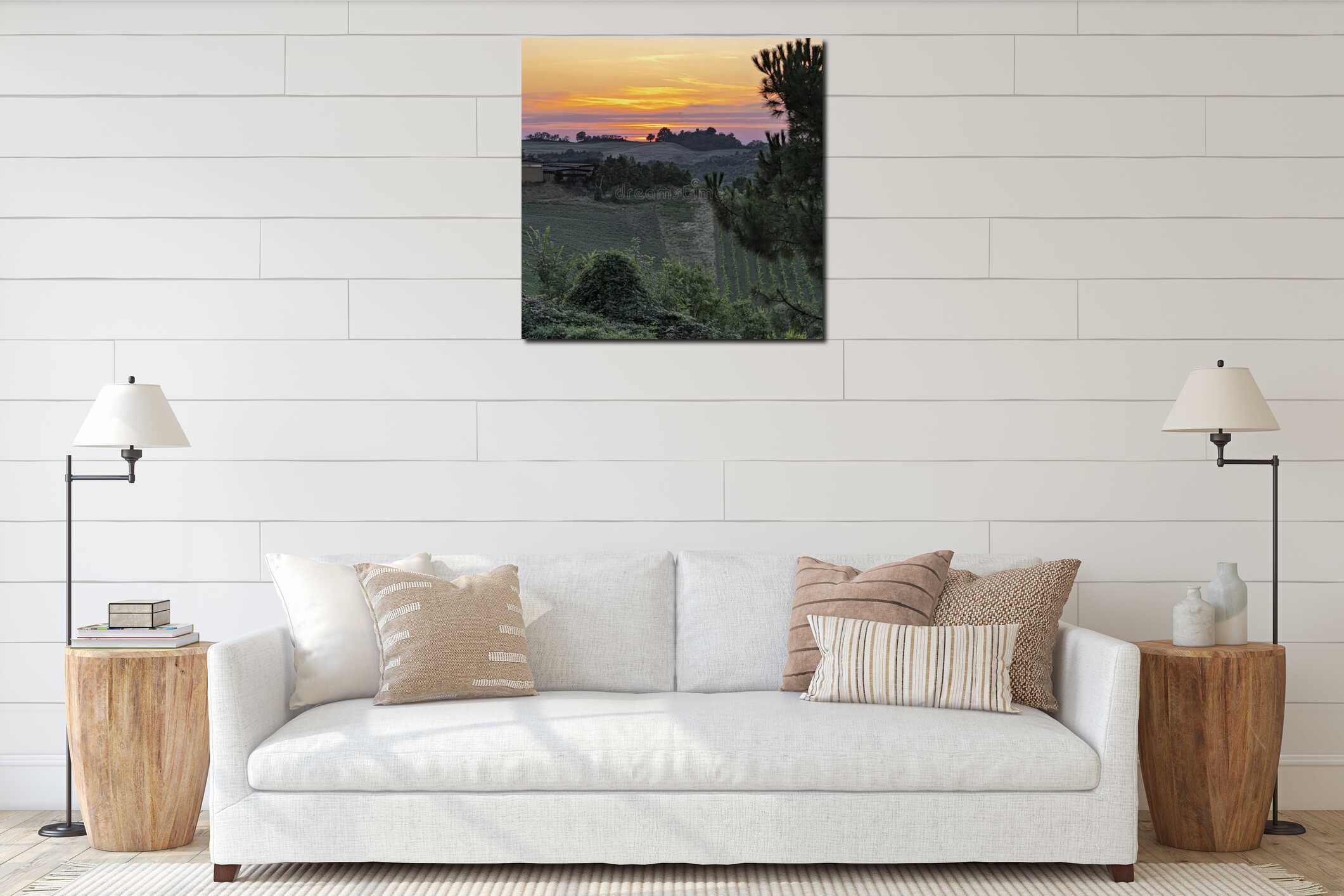 Canvas hanging interior mockup