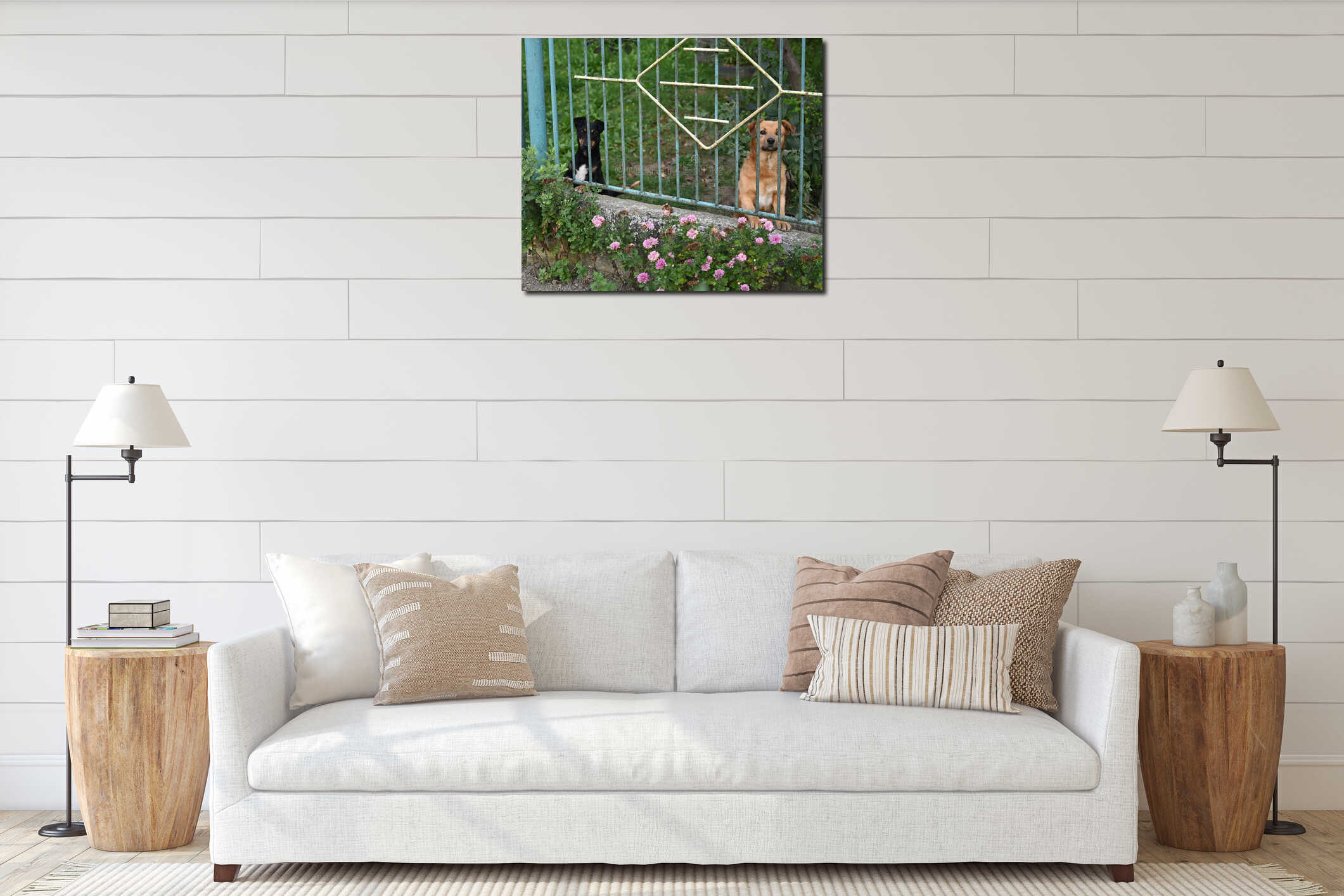 Canvas hanging interior mockup