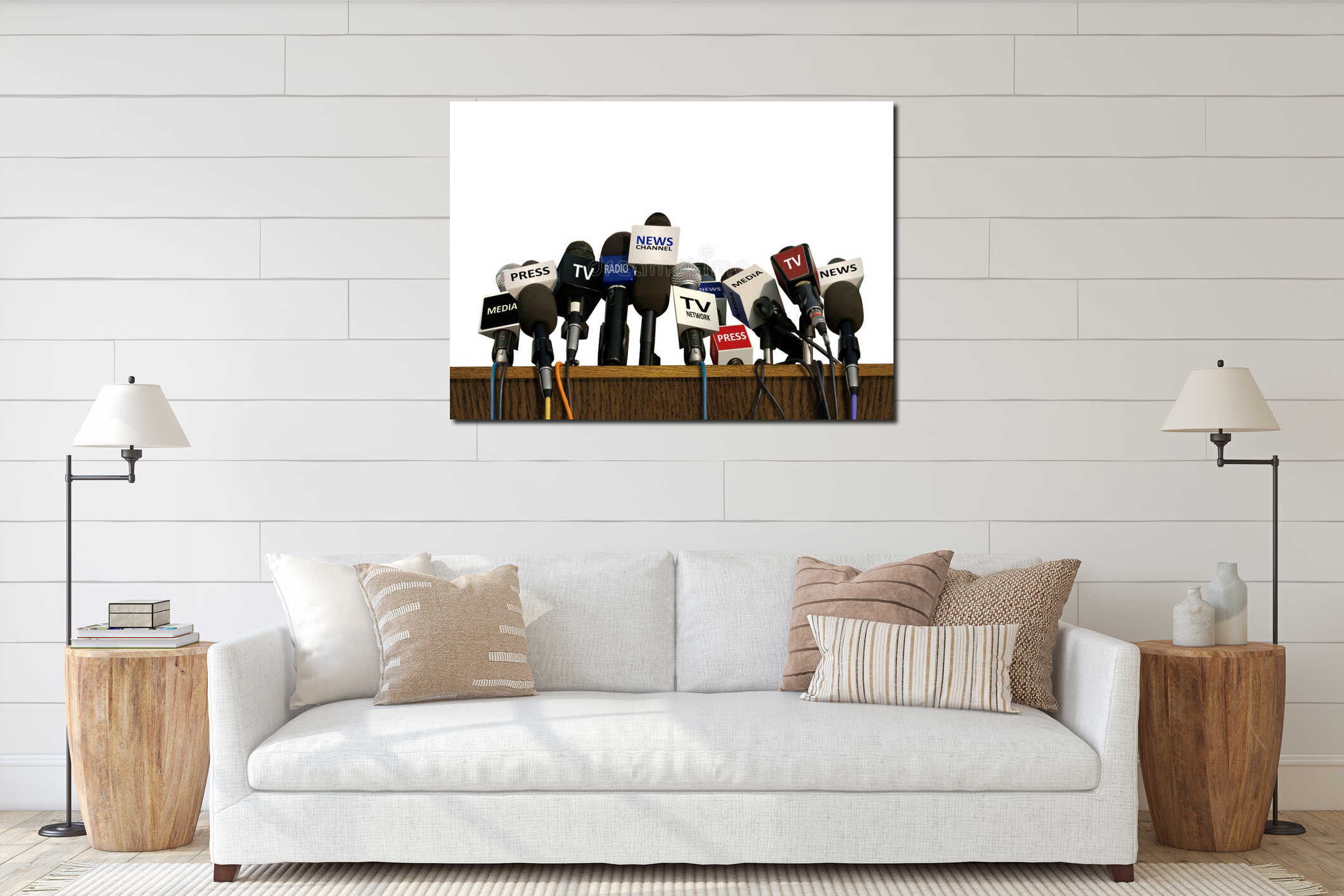 Canvas hanging interior mockup