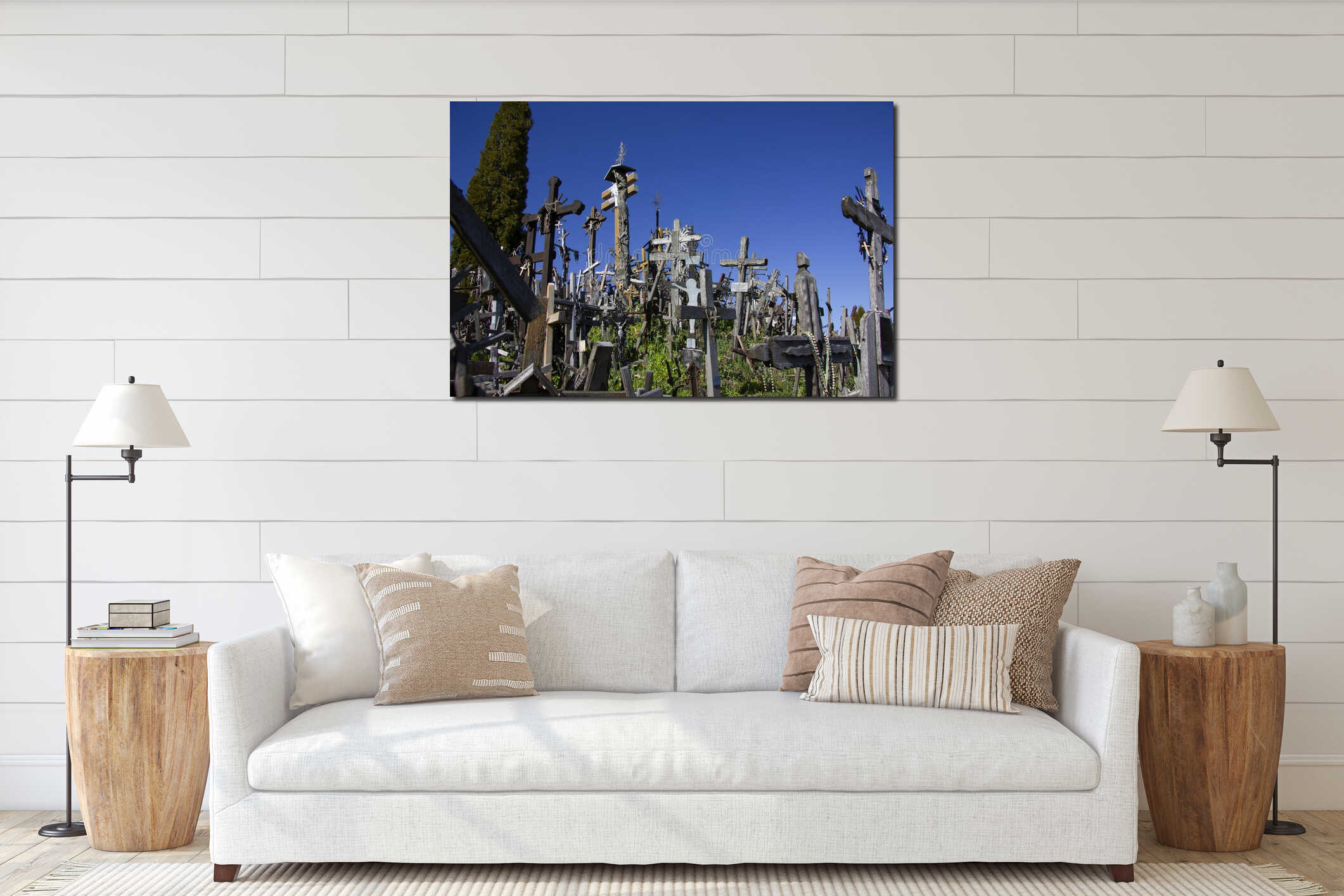 Canvas hanging interior mockup