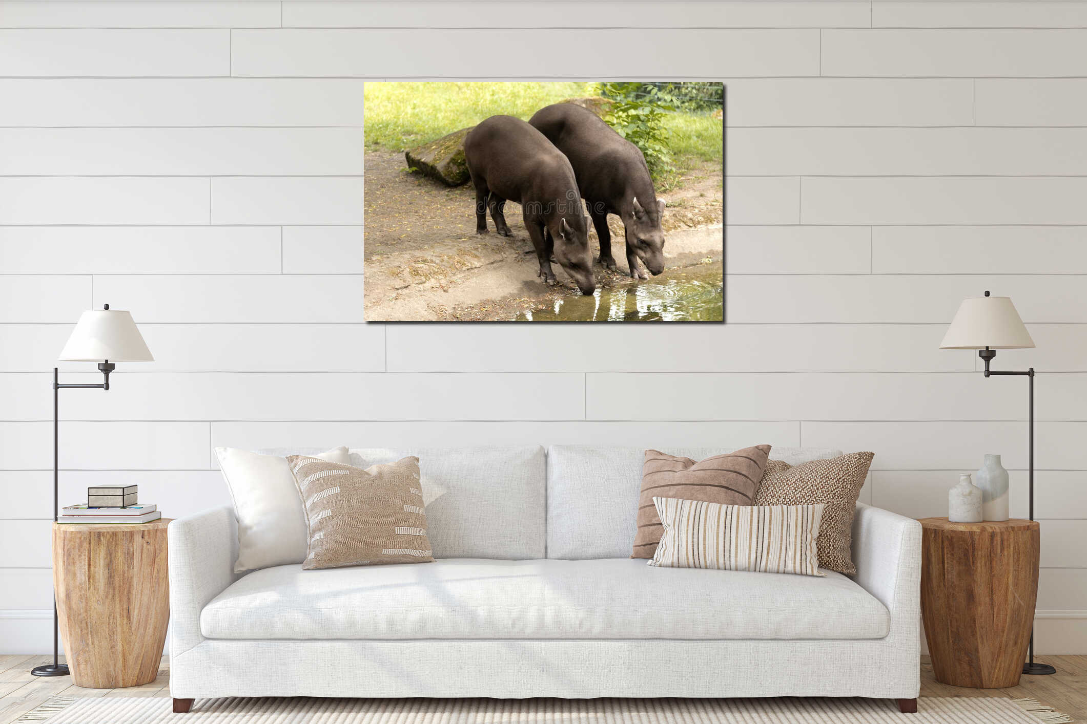 Canvas hanging interior mockup