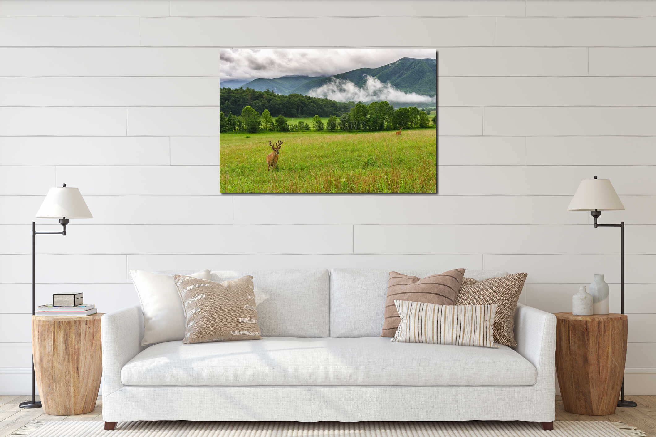 Canvas hanging interior mockup