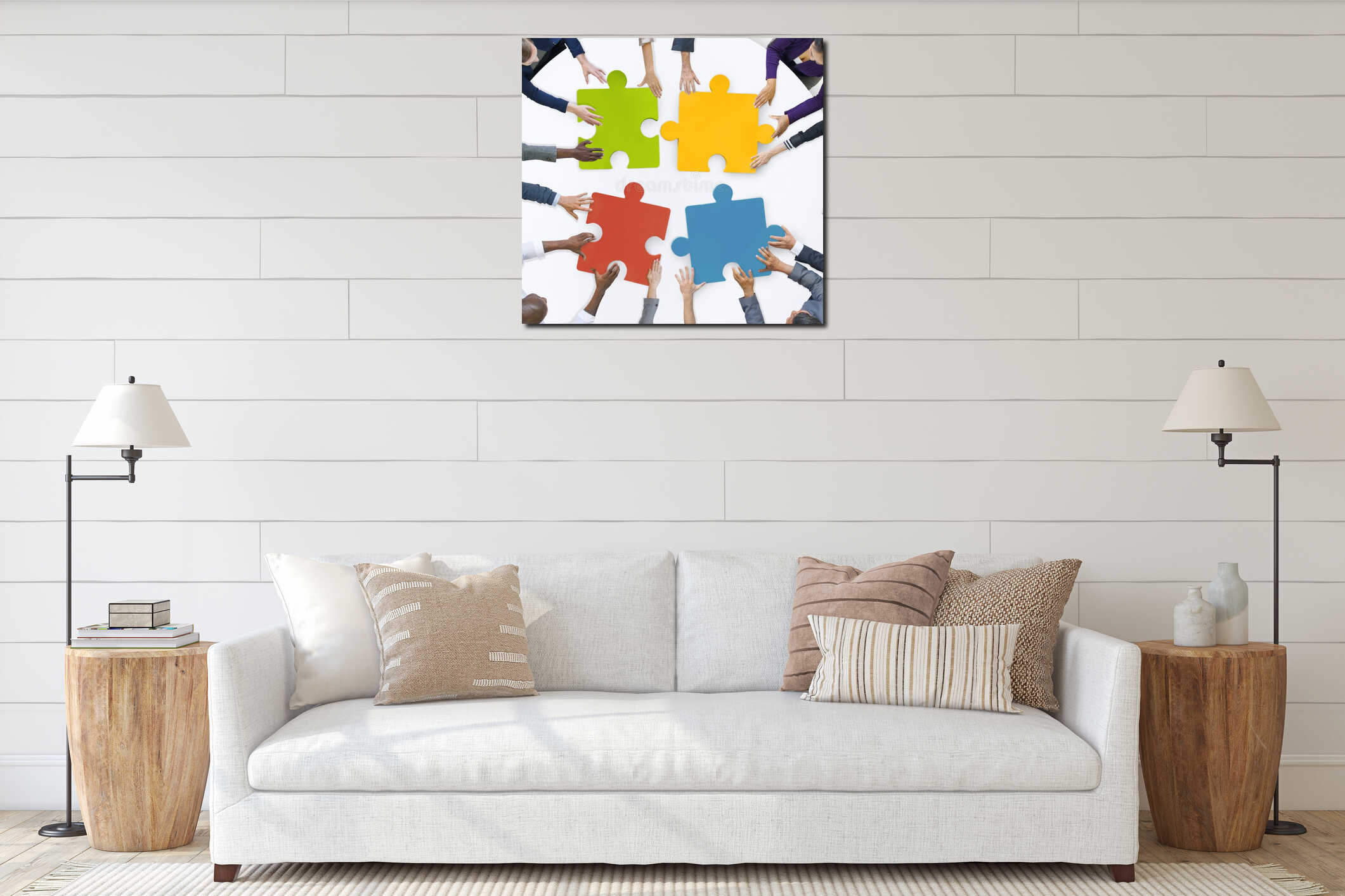 Canvas hanging interior mockup