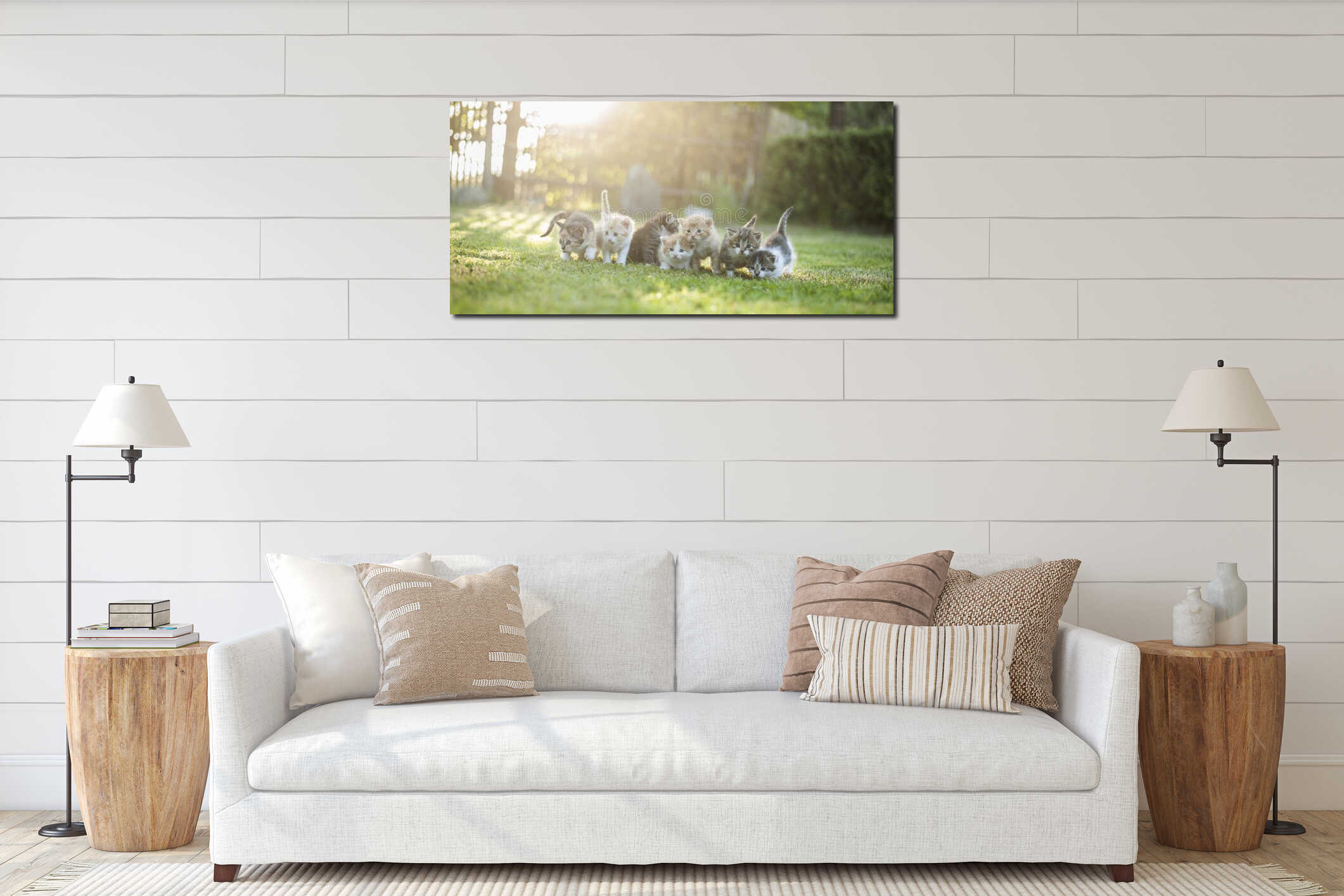 Canvas hanging interior mockup
