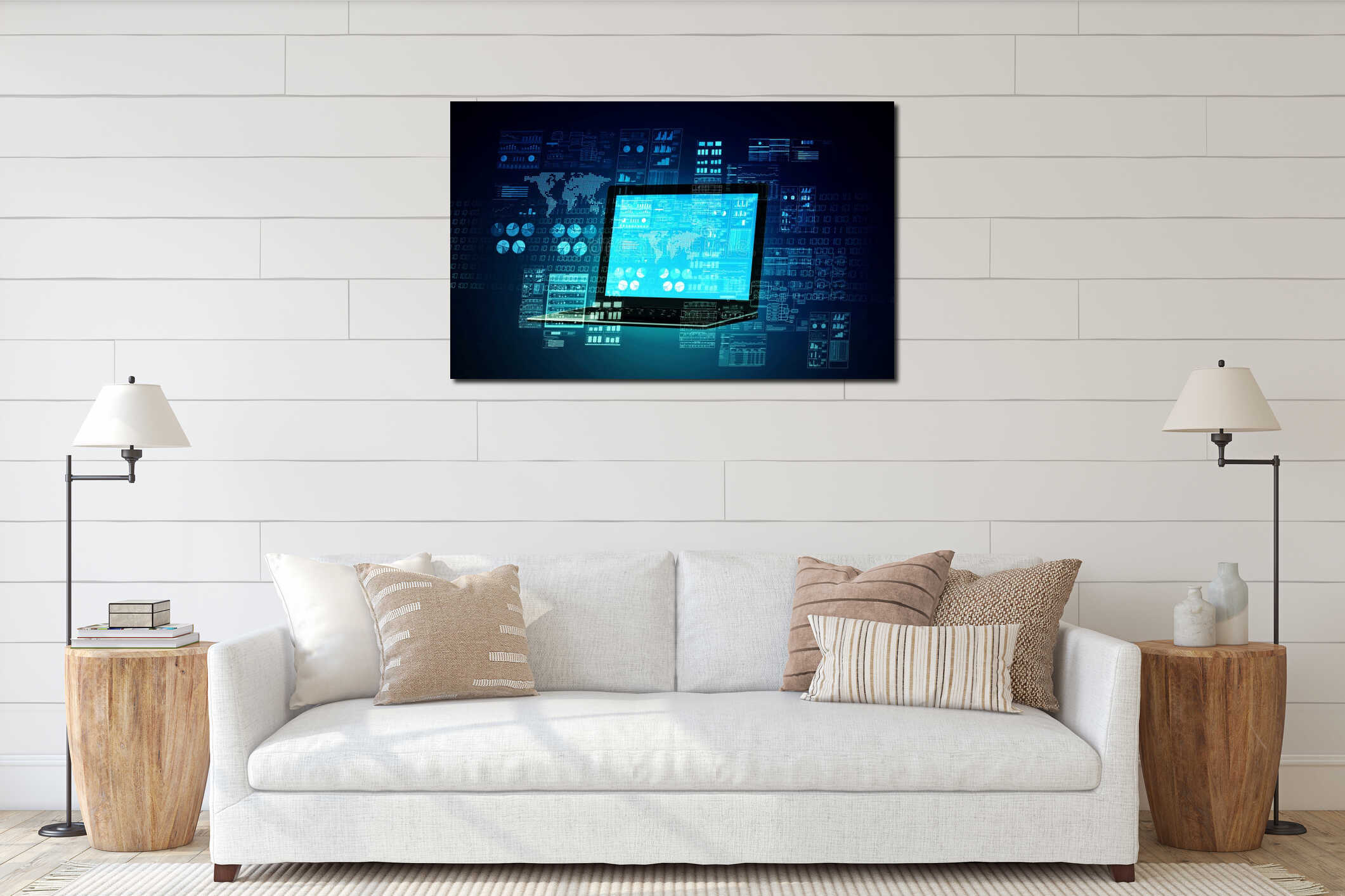 Canvas hanging interior mockup