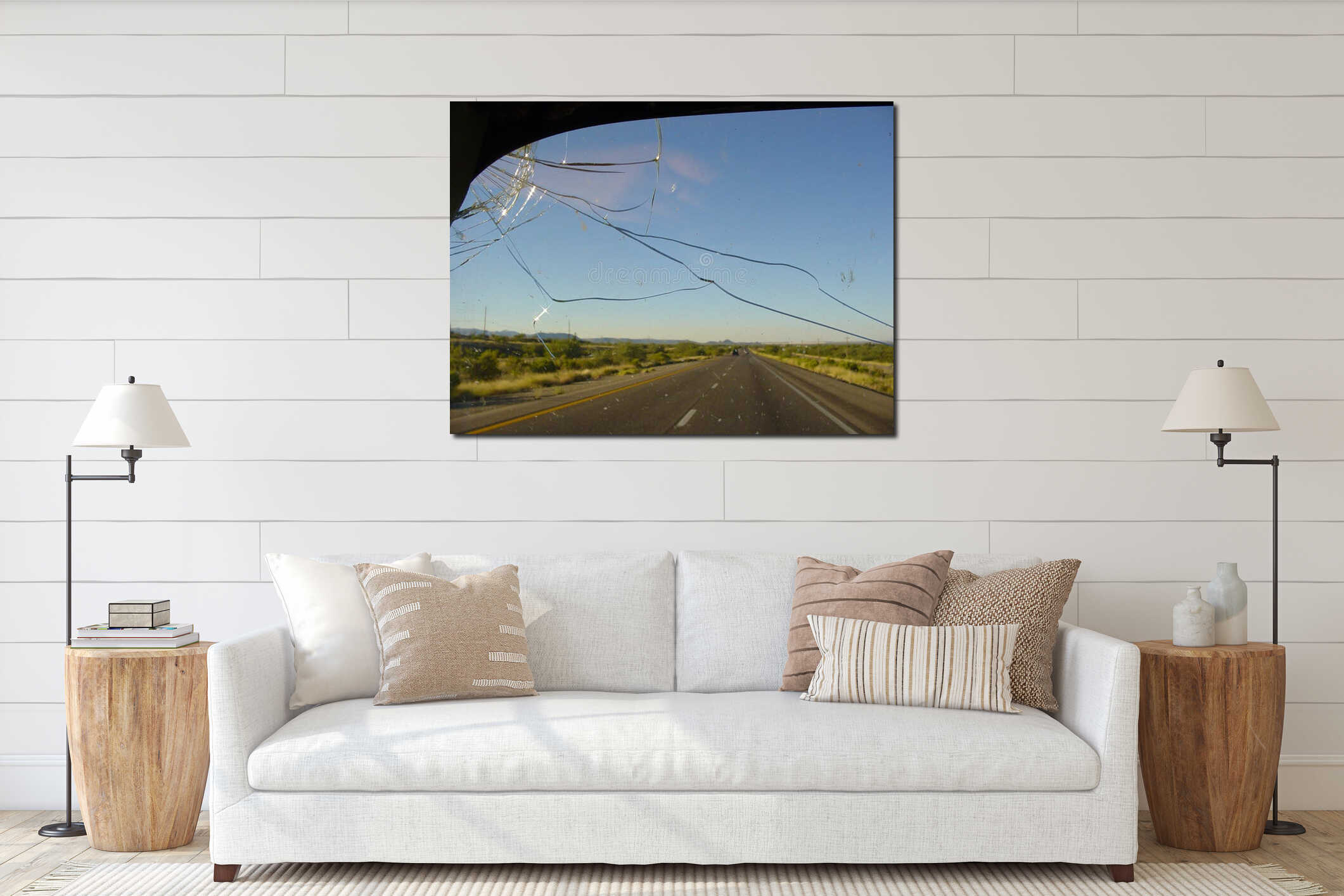 Canvas hanging interior mockup