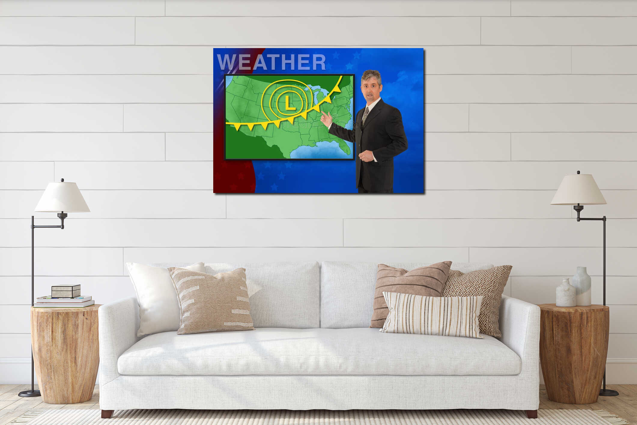 Canvas hanging interior mockup