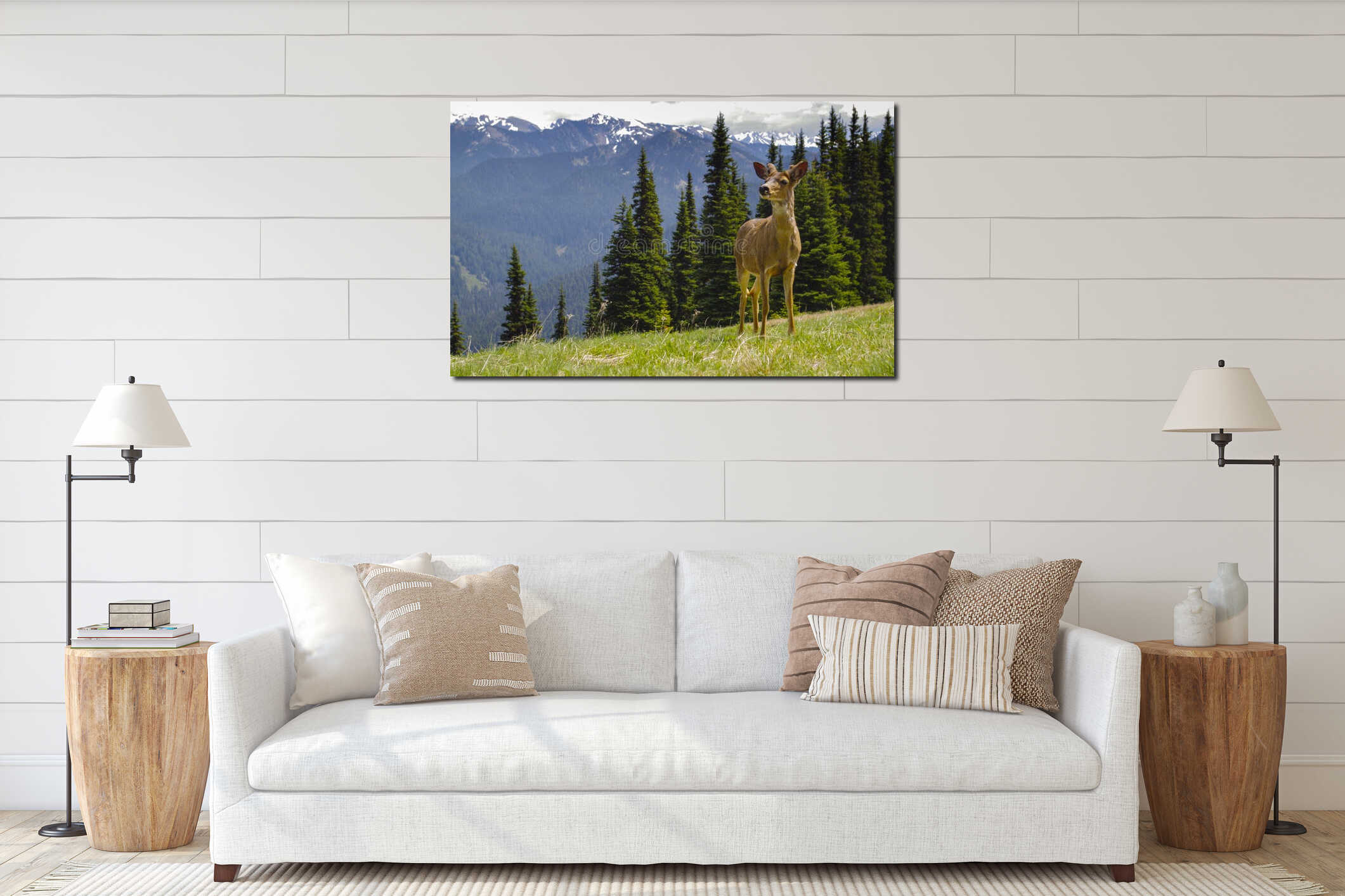 Canvas hanging interior mockup