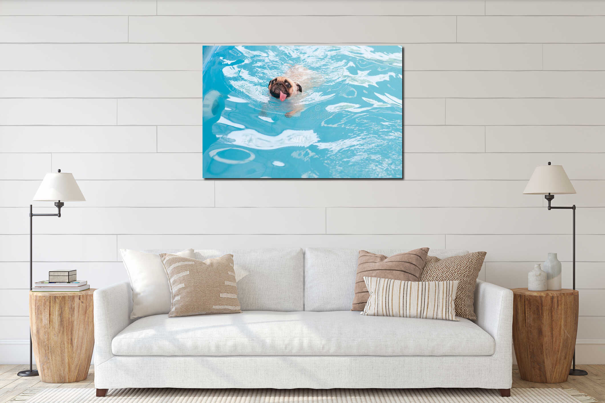 Canvas hanging interior mockup