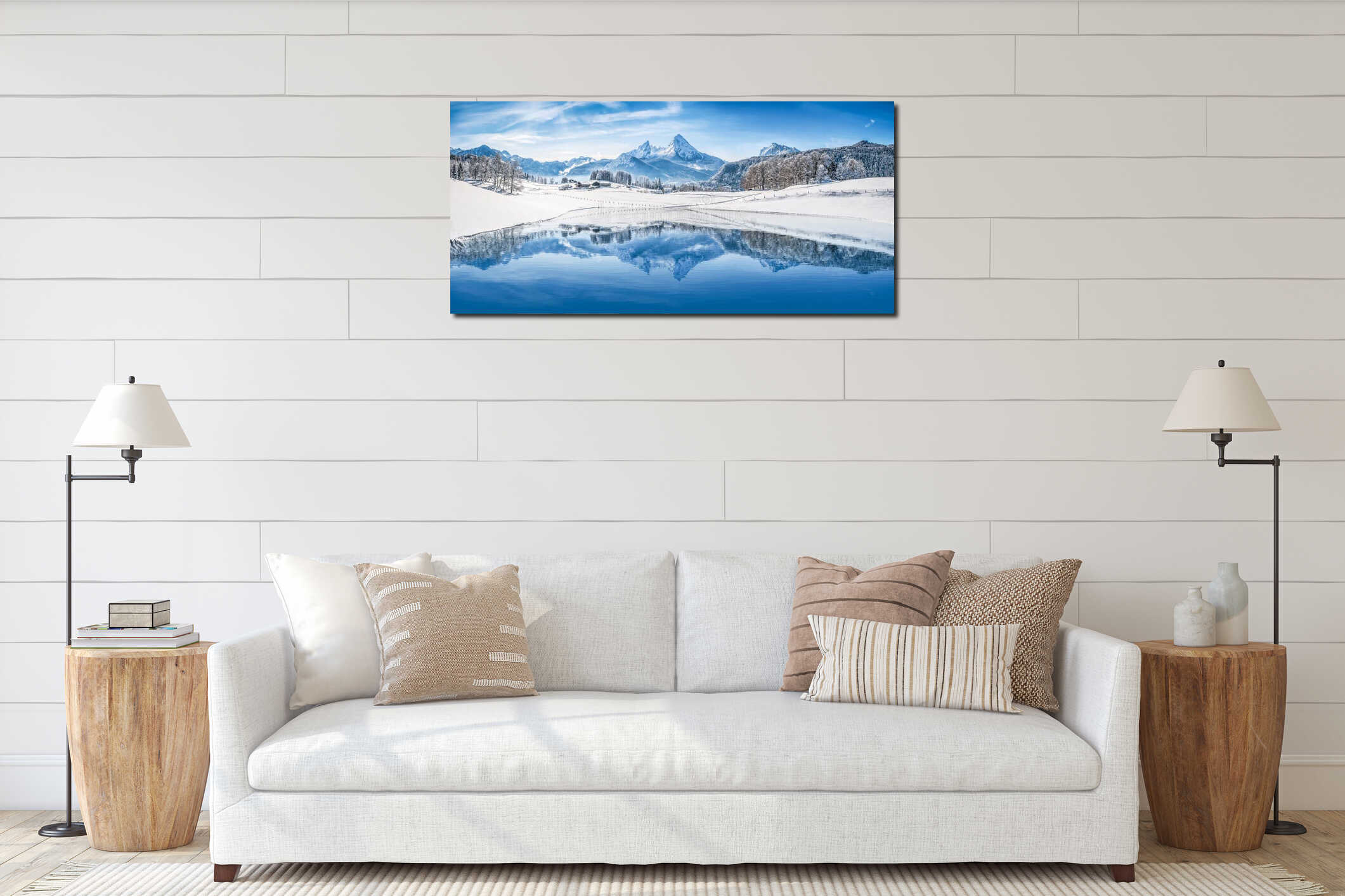 Canvas hanging interior mockup