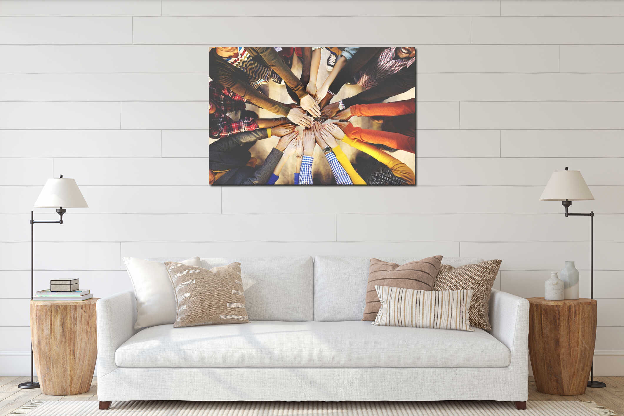 Canvas hanging interior mockup