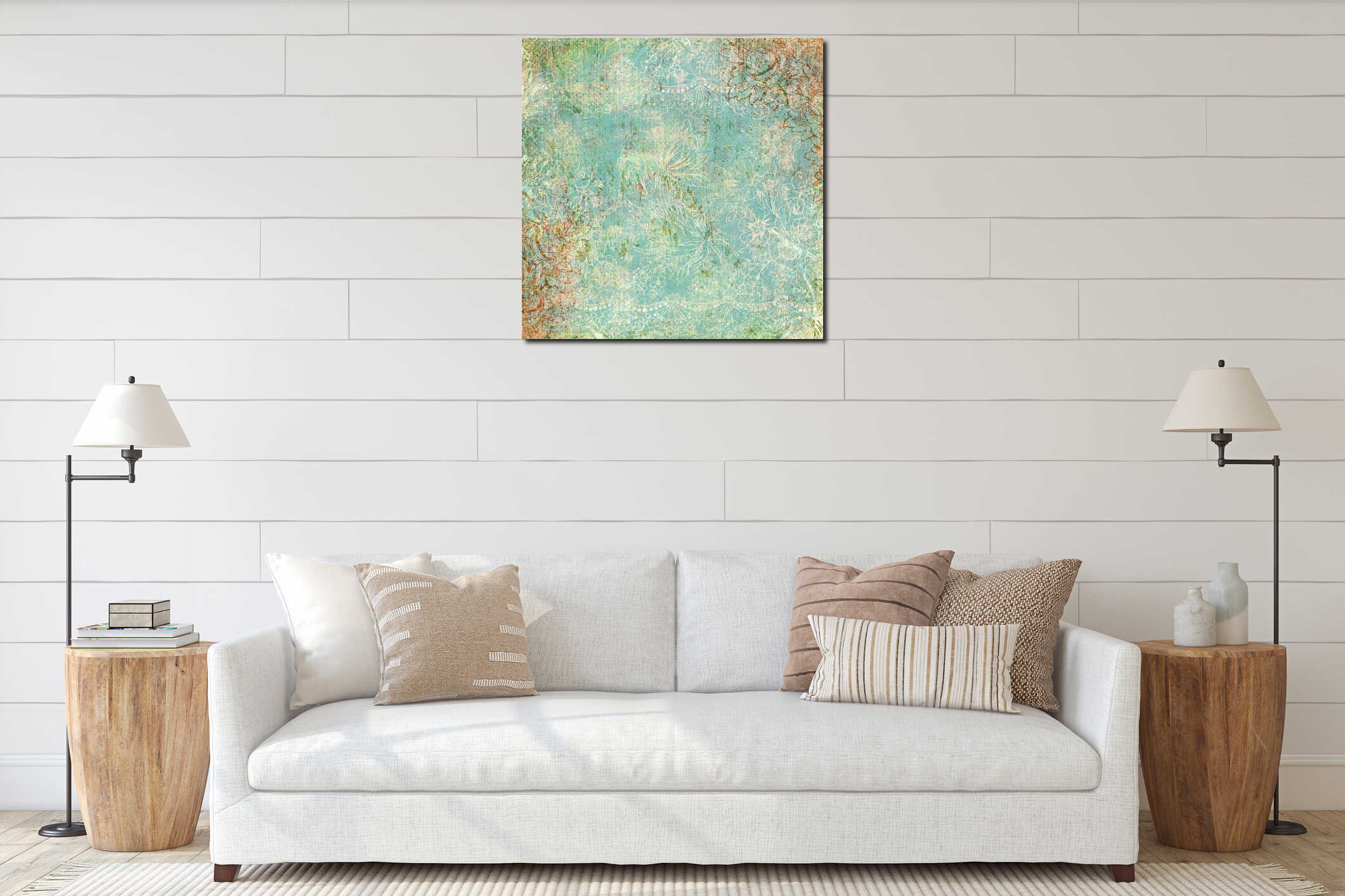 Canvas hanging interior mockup