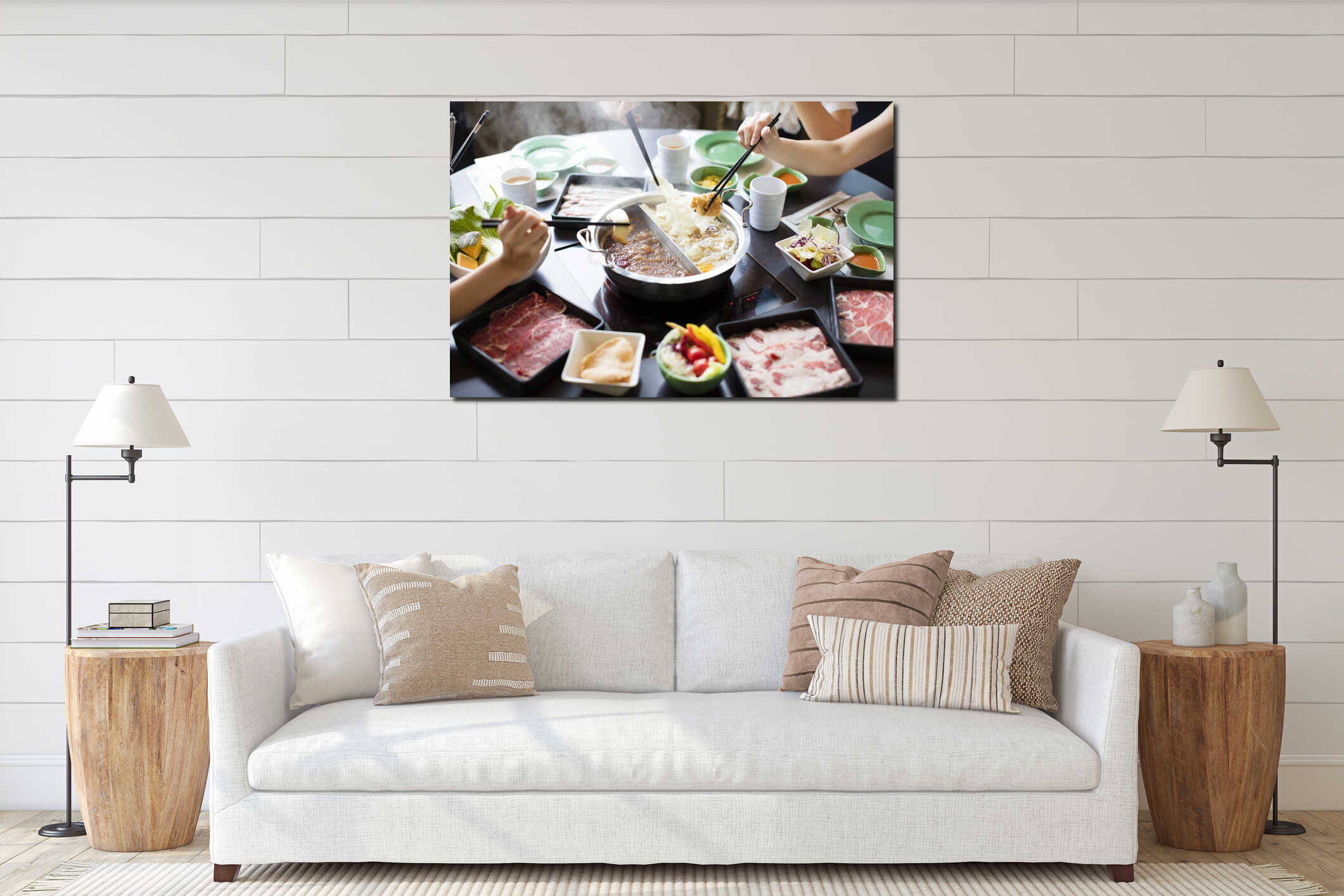Canvas hanging interior mockup